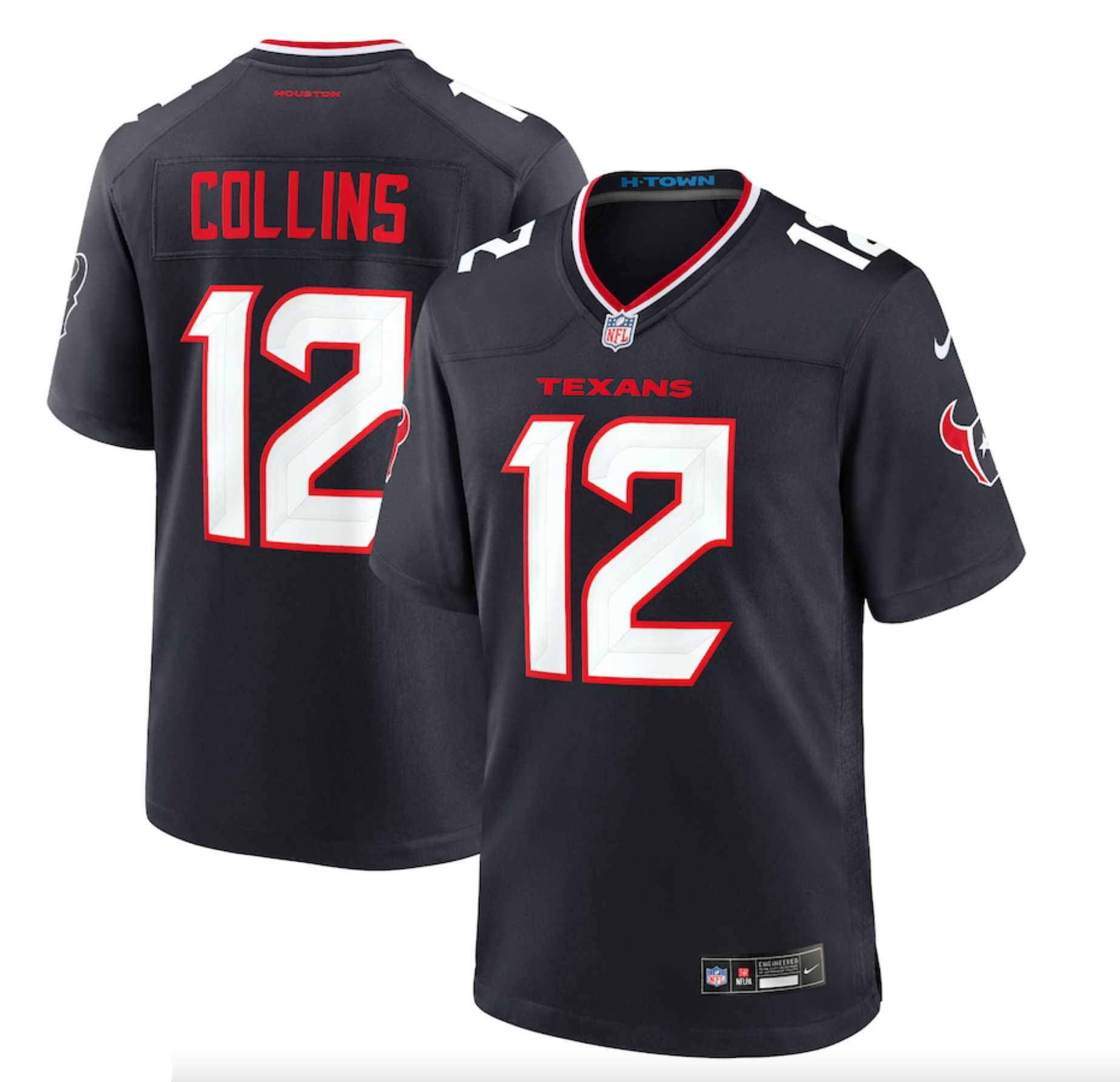 Men's Houston Texans Nico Collins Nike Navy Game Jersey