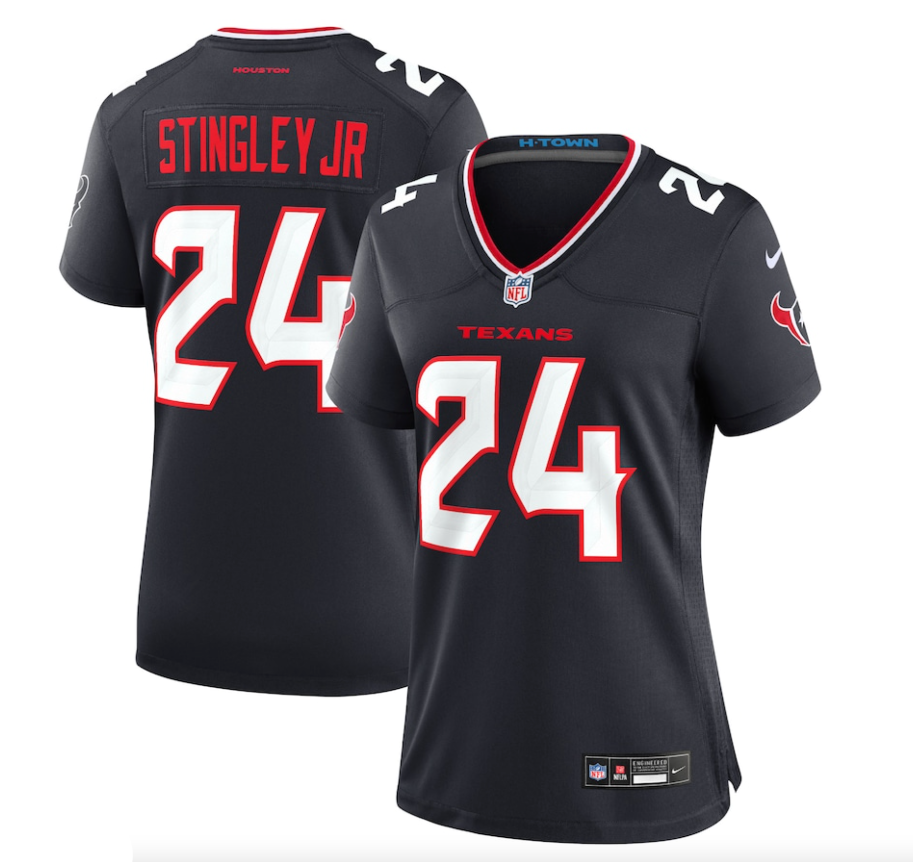 Women's Houston Texans Derek Stingley Jr. Nike Navy Game Jersey