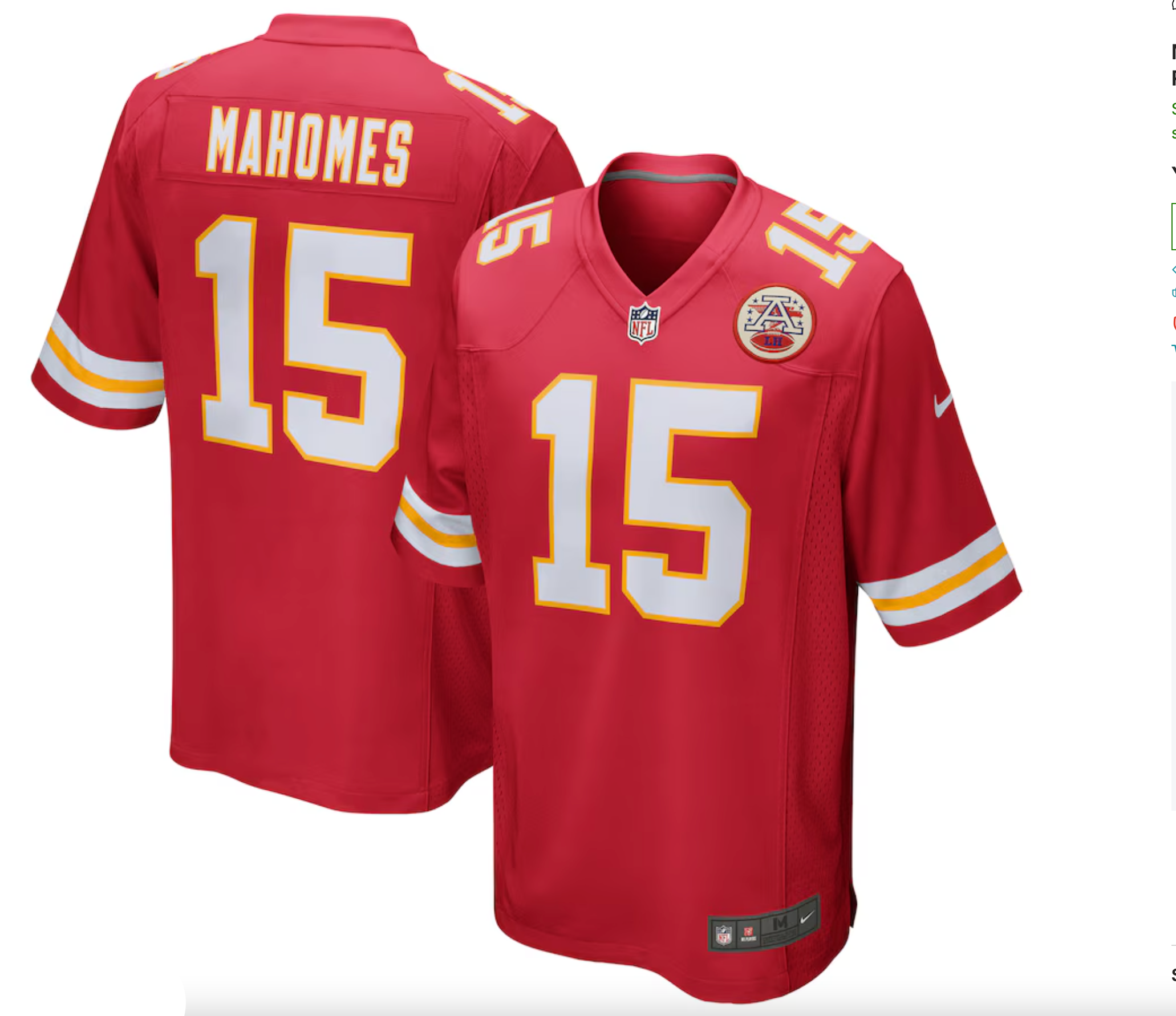 Men's Kansas City Chiefs Patrick Mahomes Nike Red Game Jersey
