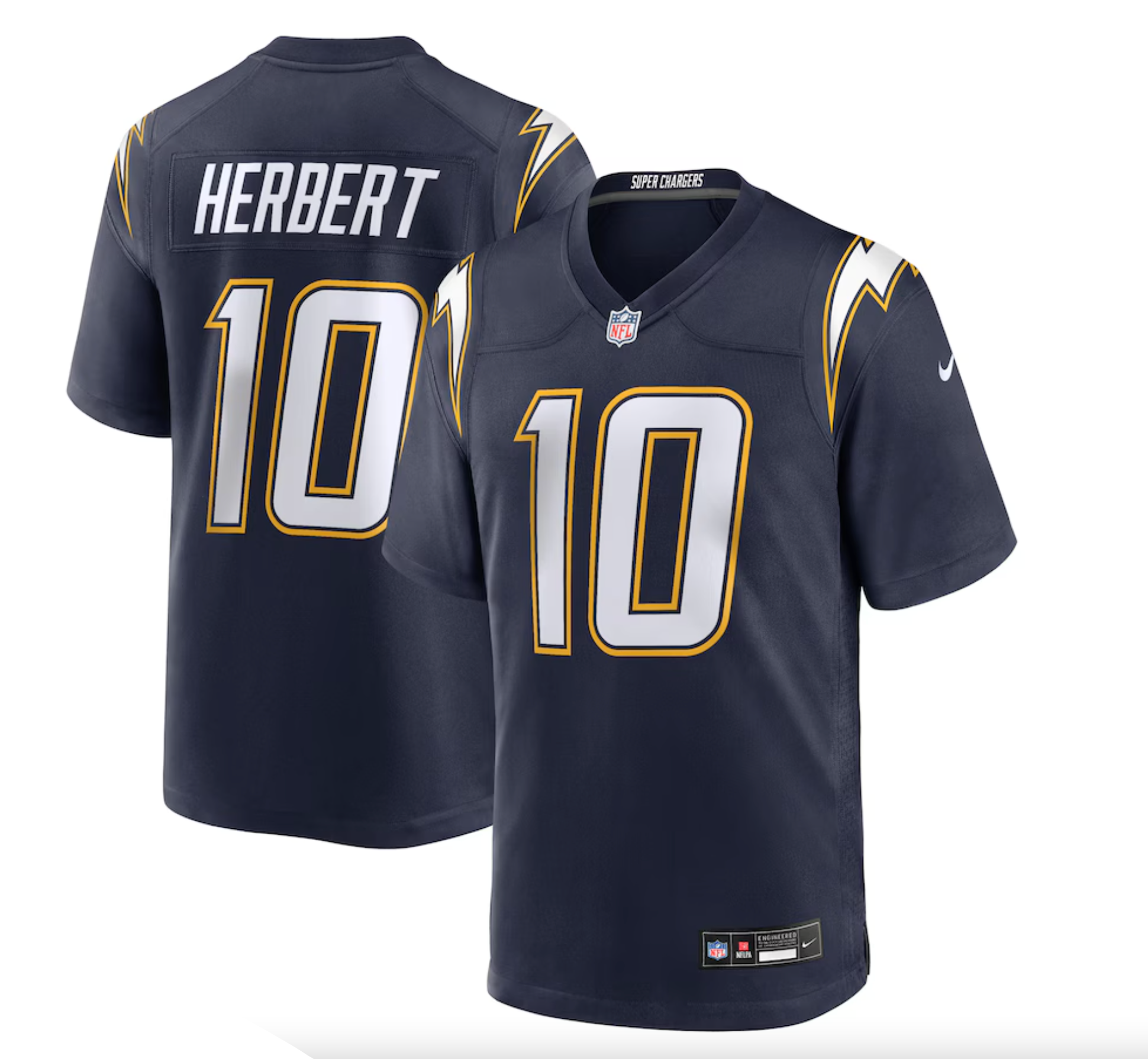 Men's Los Angeles Chargers Justin Herbert Nike Navy Alternate Super Chargers Game Player Jersey