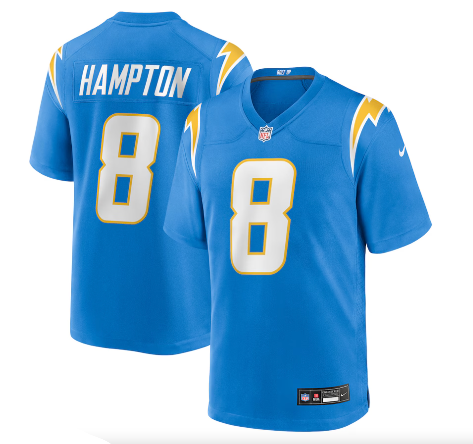 Men's Los Angeles Chargers Omarion Hampton Nike Powder Blue 2025 NFL Draft First Round Pick Game Jersey