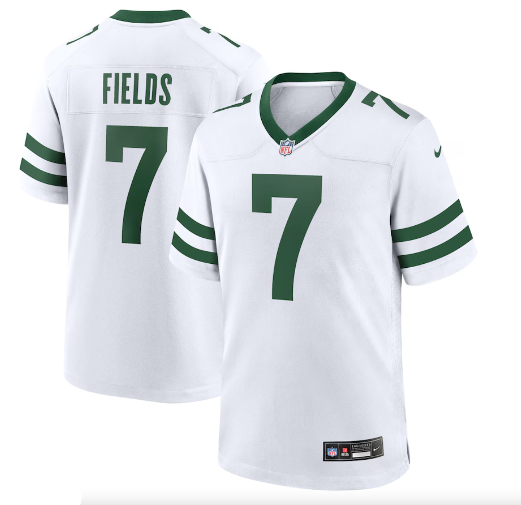 Men's New York Jets Justin Fields Nike Legacy White Game Jersey