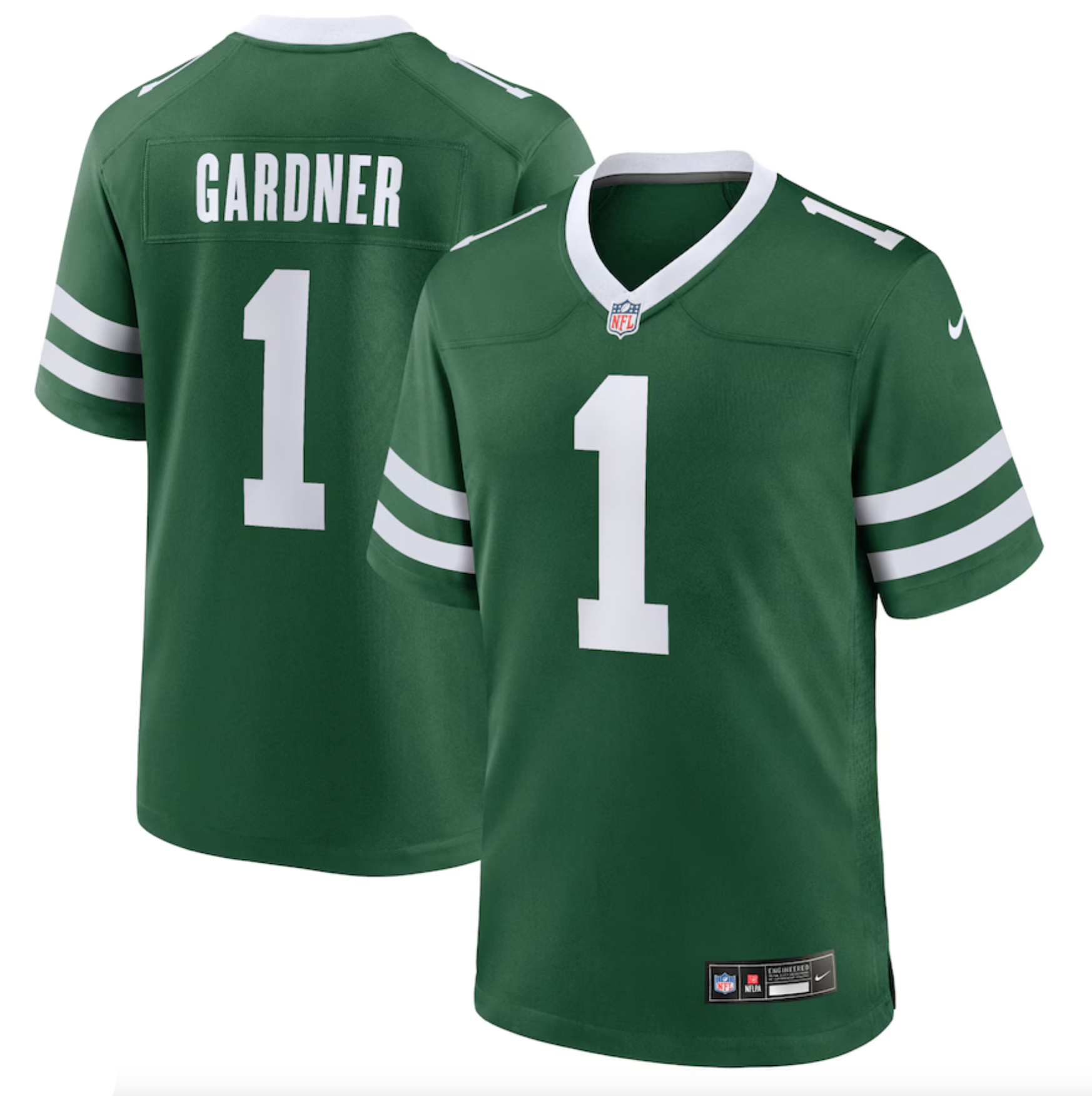 Men's New York Jets Ahmad Sauce Gardner Nike Legacy Green Game Jersey