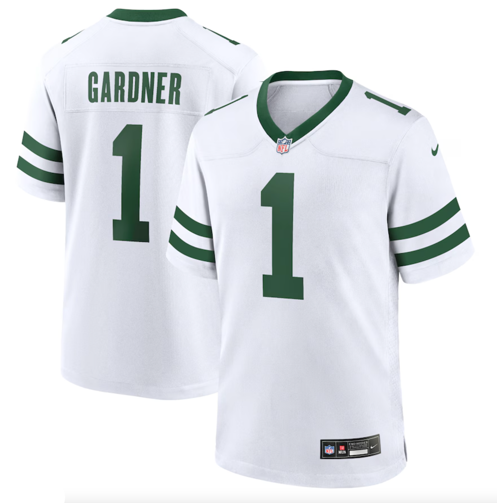 Men's New York Jets Ahmad Sauce Gardner Nike Legacy White Game Jersey