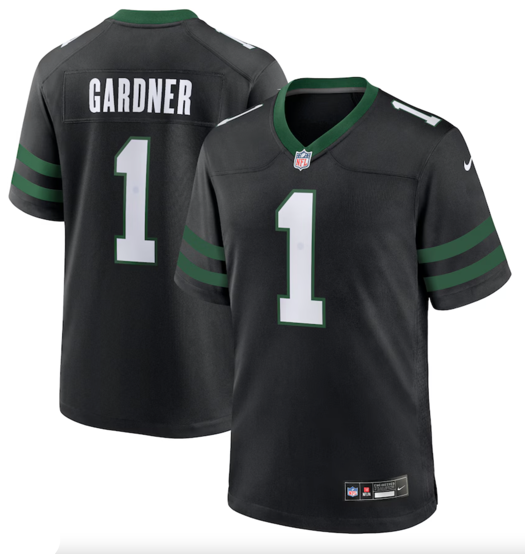 Men's New York Jets Ahmad Sauce Gardner Nike Legacy Black Alternate Game Jersey