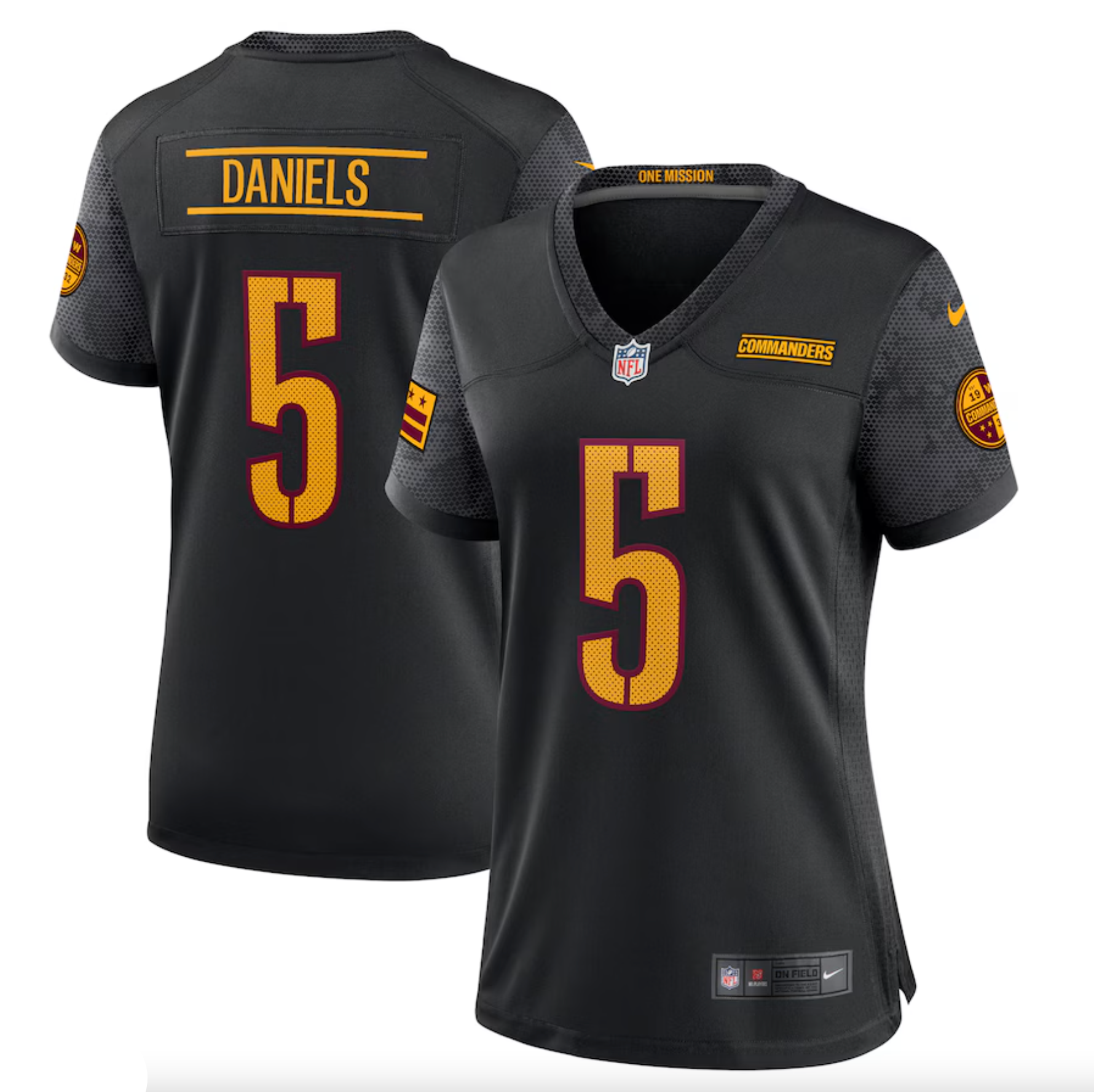 Women's Washington Commanders Jayden Daniels Nike Black Alternate Game Player Jersey