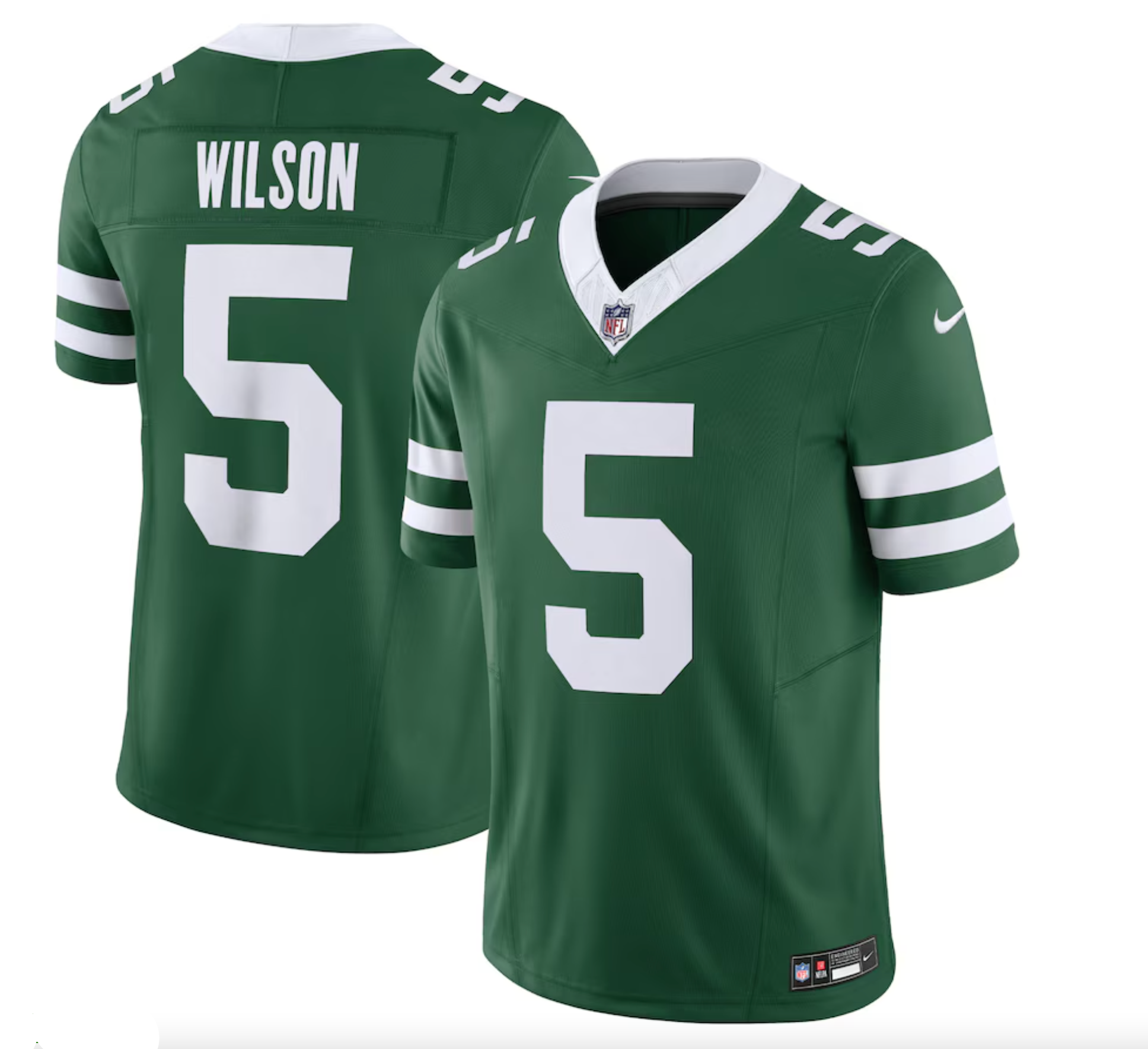 Men's New York Jets Garrett Wilson Nike Legacy Green Vapor F.U.S.E. Limited Jersey