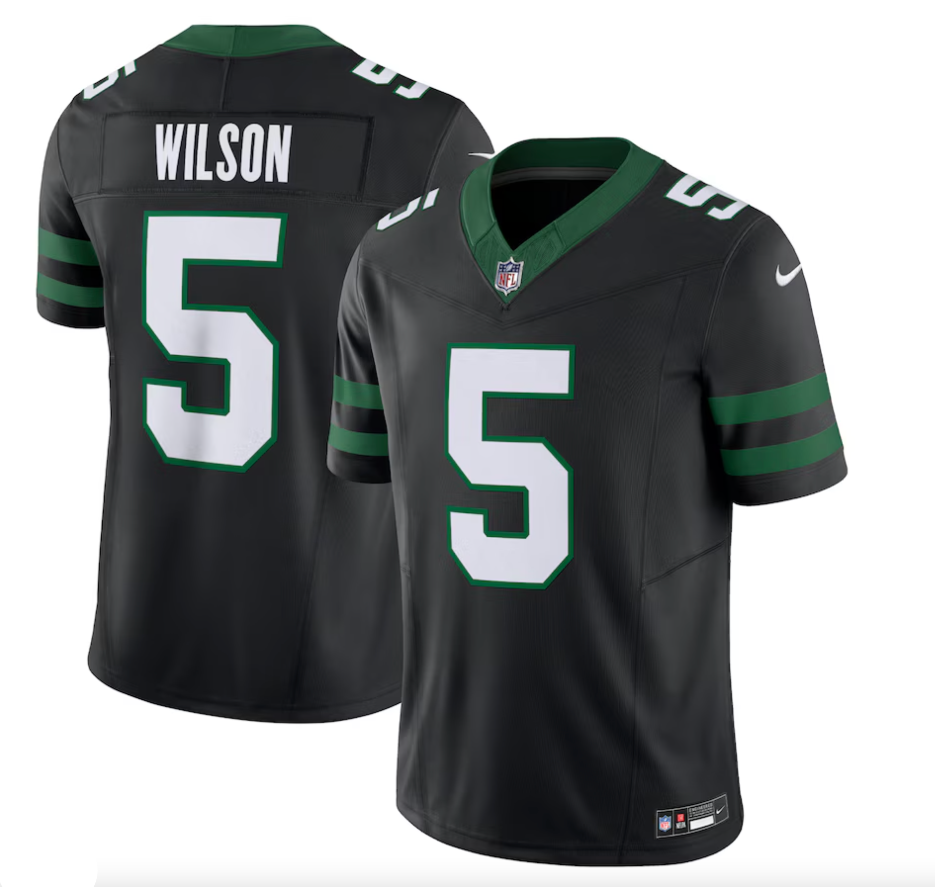 Men's New York Jets Garrett Wilson Nike Legacy Black Alternate Vapor F.U.S.E. Limited Jersey