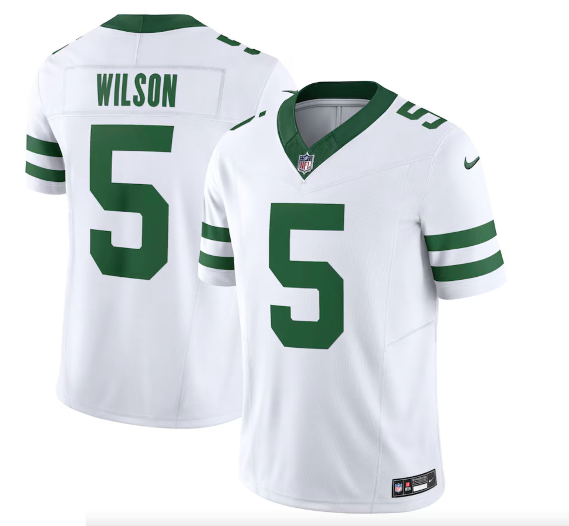 Men's New York Jets Garrett Wilson Nike Legacy White Vapor F.U.S.E. Limited Jersey