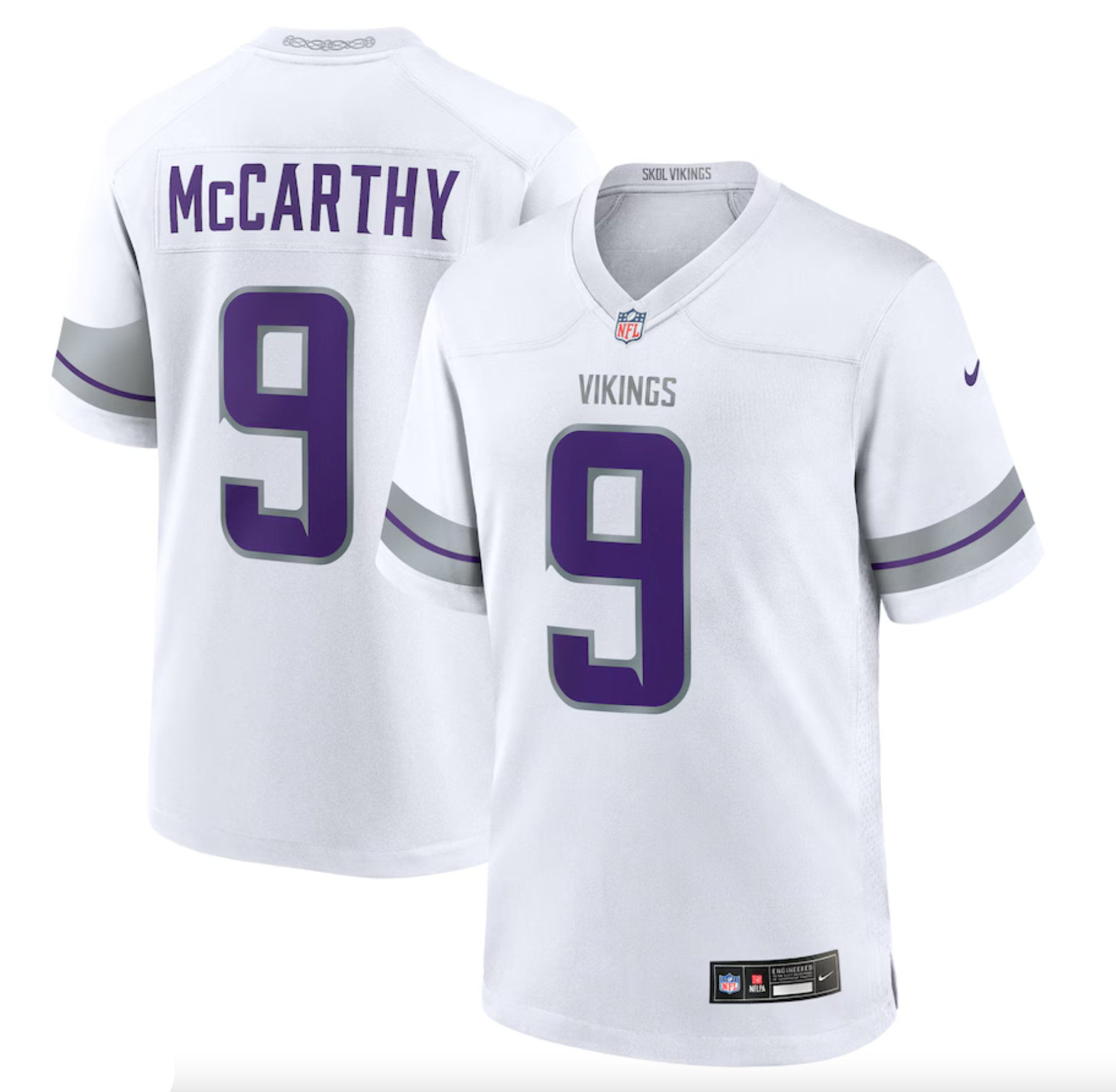 Men's Minnesota Vikings J.J. McCarthy Nike White Alternate Game Player Jersey