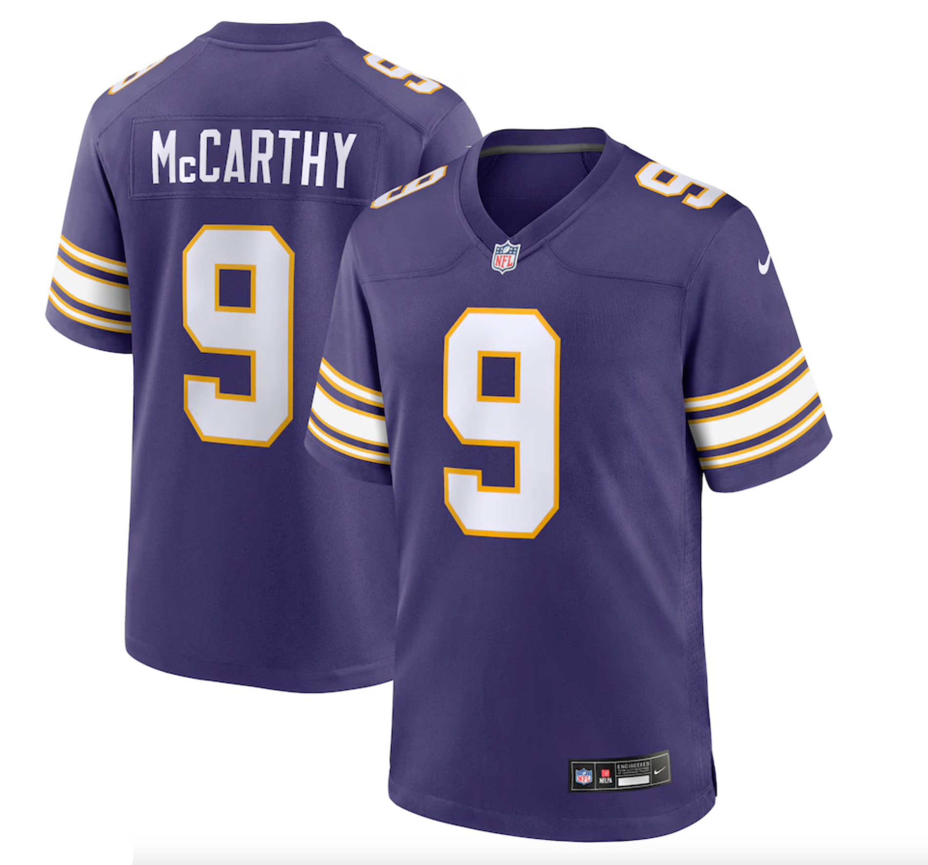 Men's Minnesota Vikings J.J. McCarthy Nike Purple 2nd Alternate Player Game Jersey