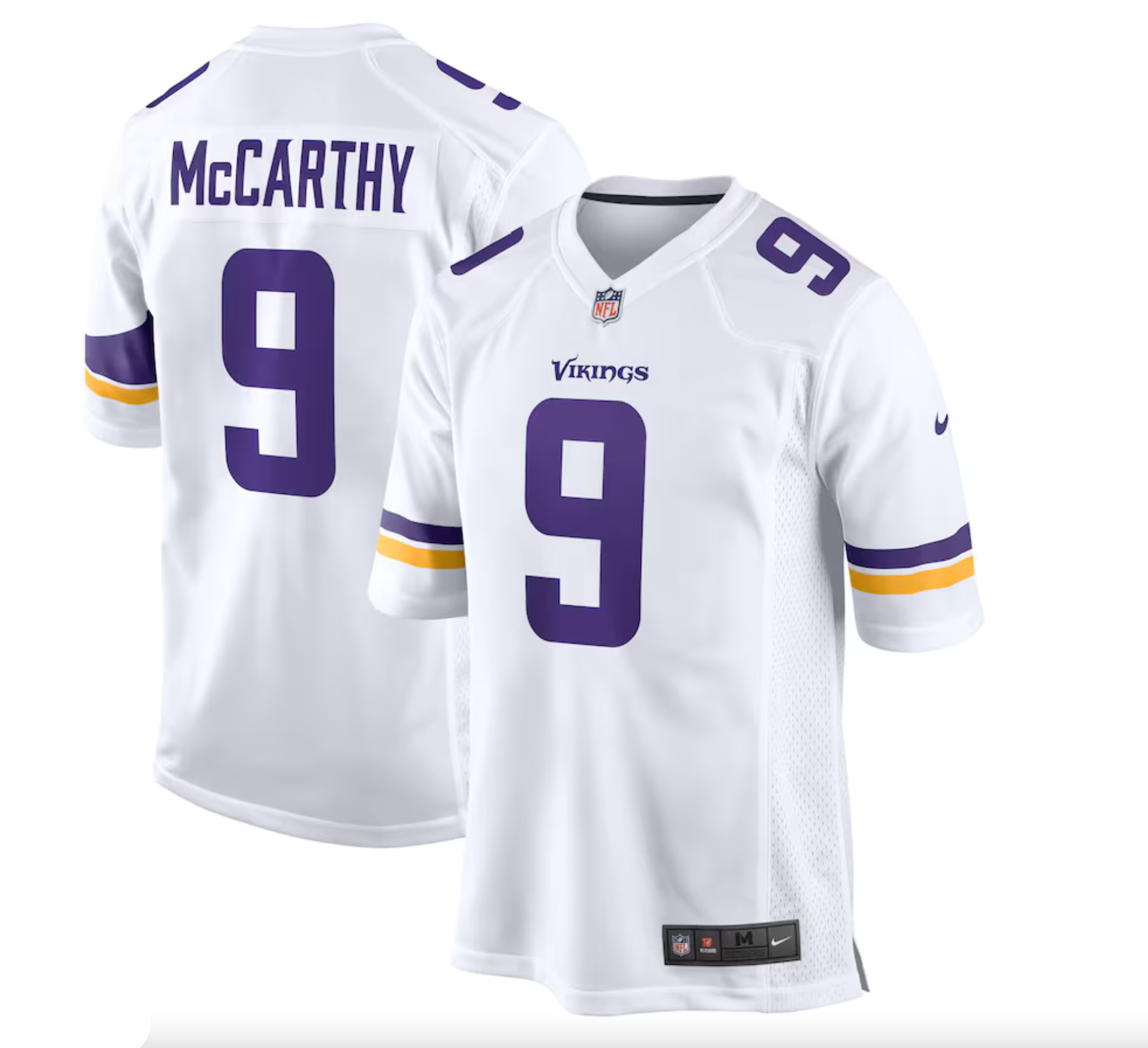 Men's Minnesota Vikings J.J. McCarthy Nike White Game Jersey