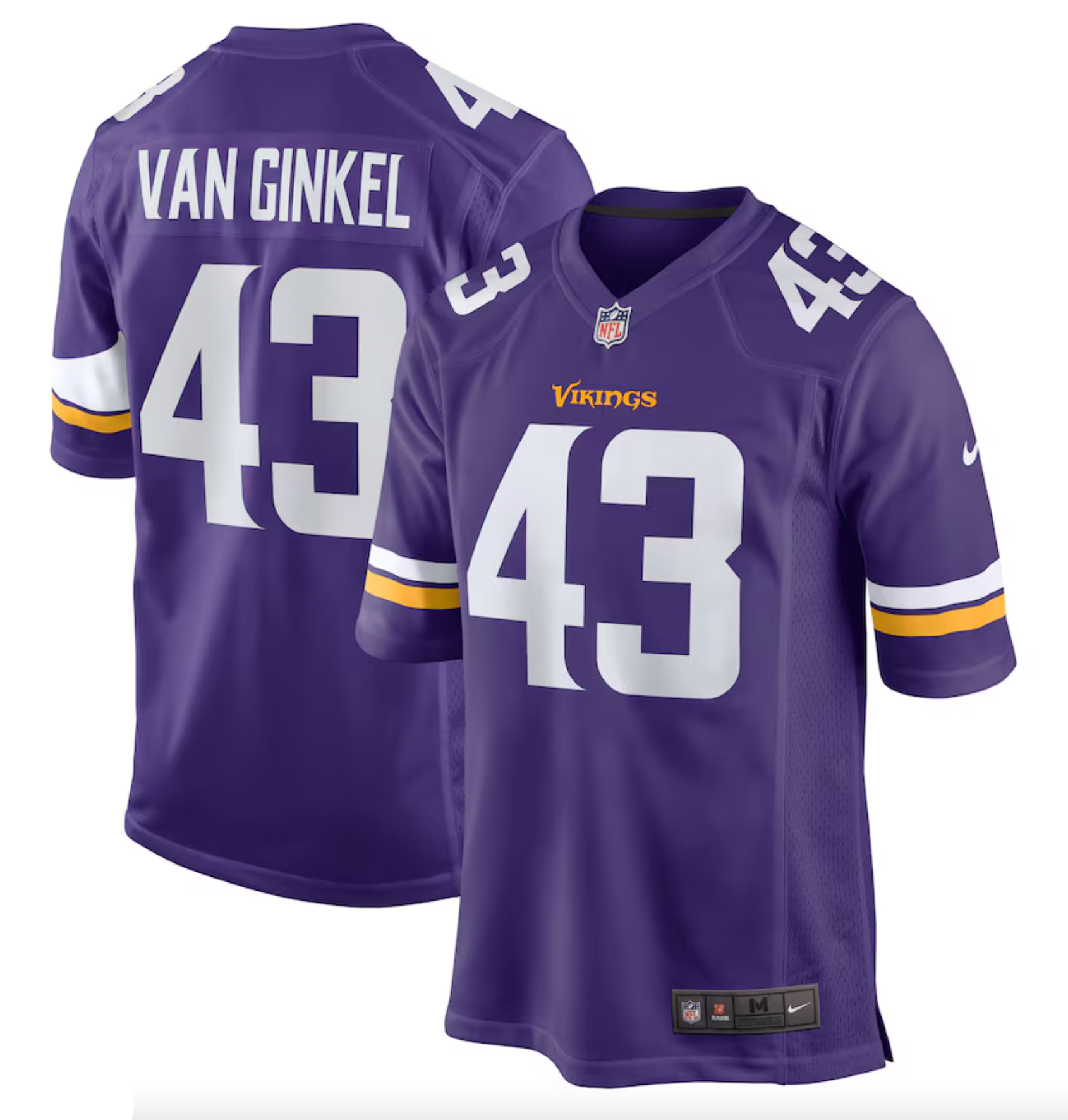 Men's Minnesota Vikings Andrew Van Ginkel Nike Purple Team Game Jersey
