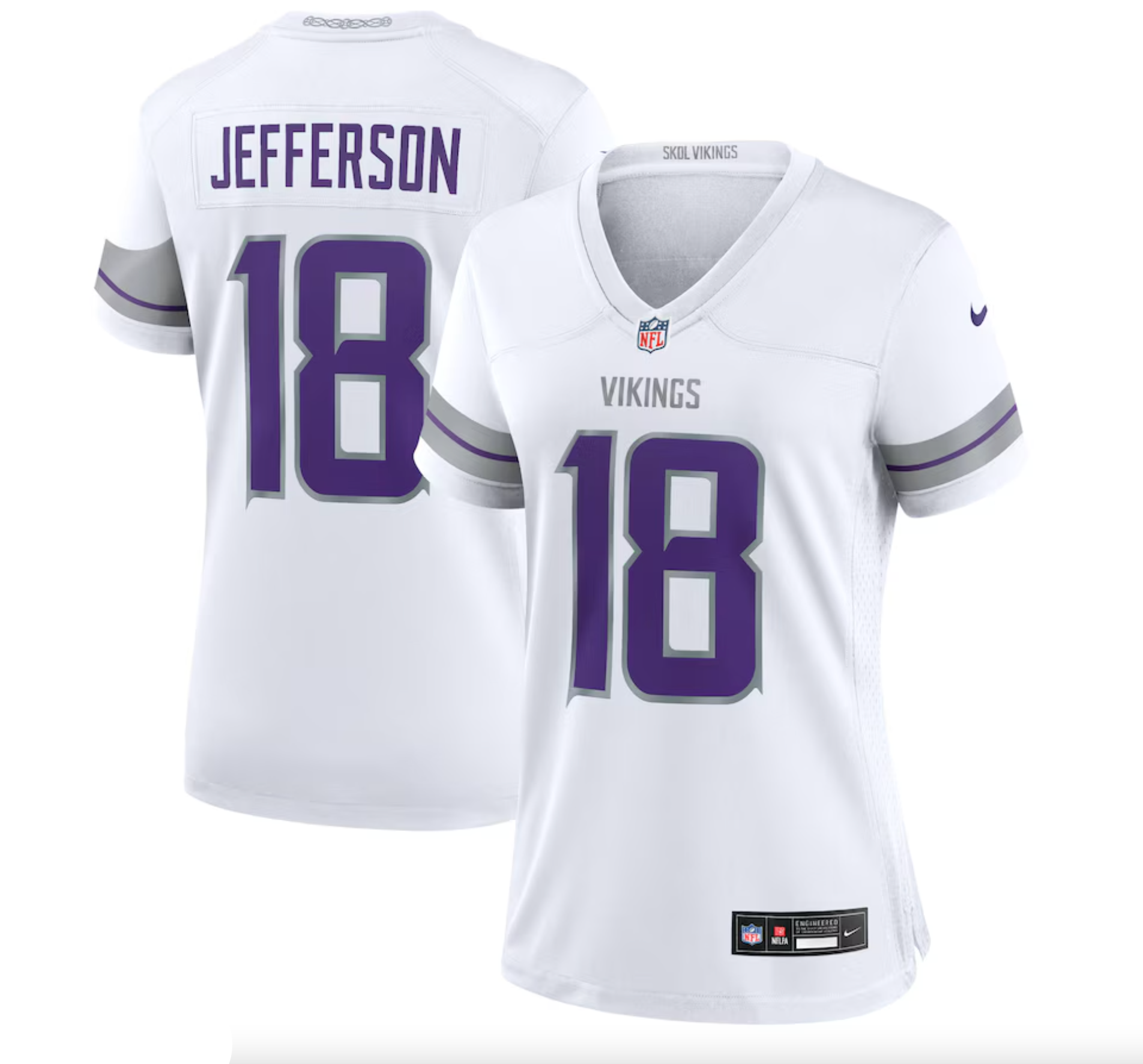 Women's Minnesota Vikings Justin Jefferson Nike White Alternate Game Player Jersey
