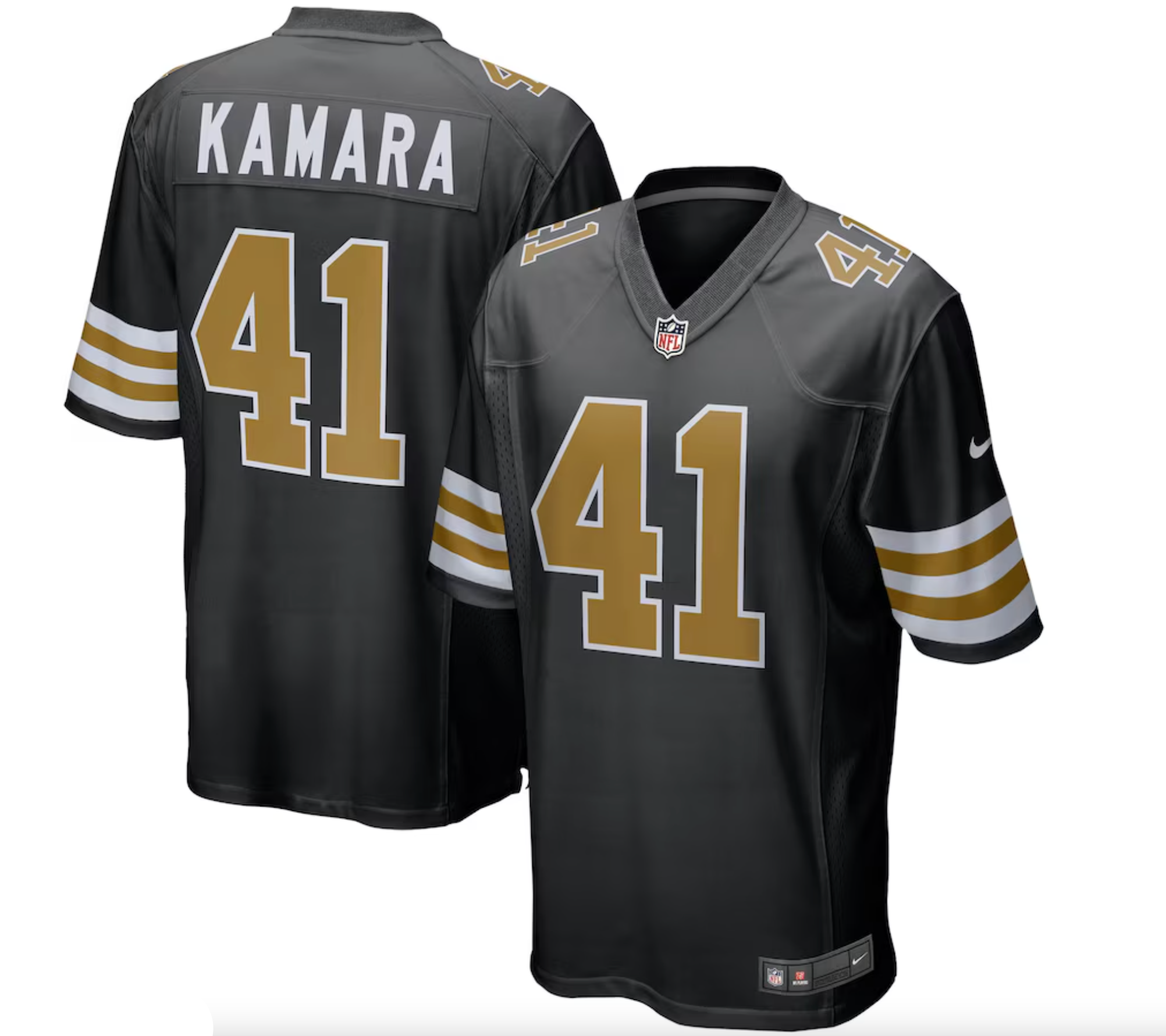 Men's New Orleans Saints Alvin Kamara Nike Black Alternate Game Jersey