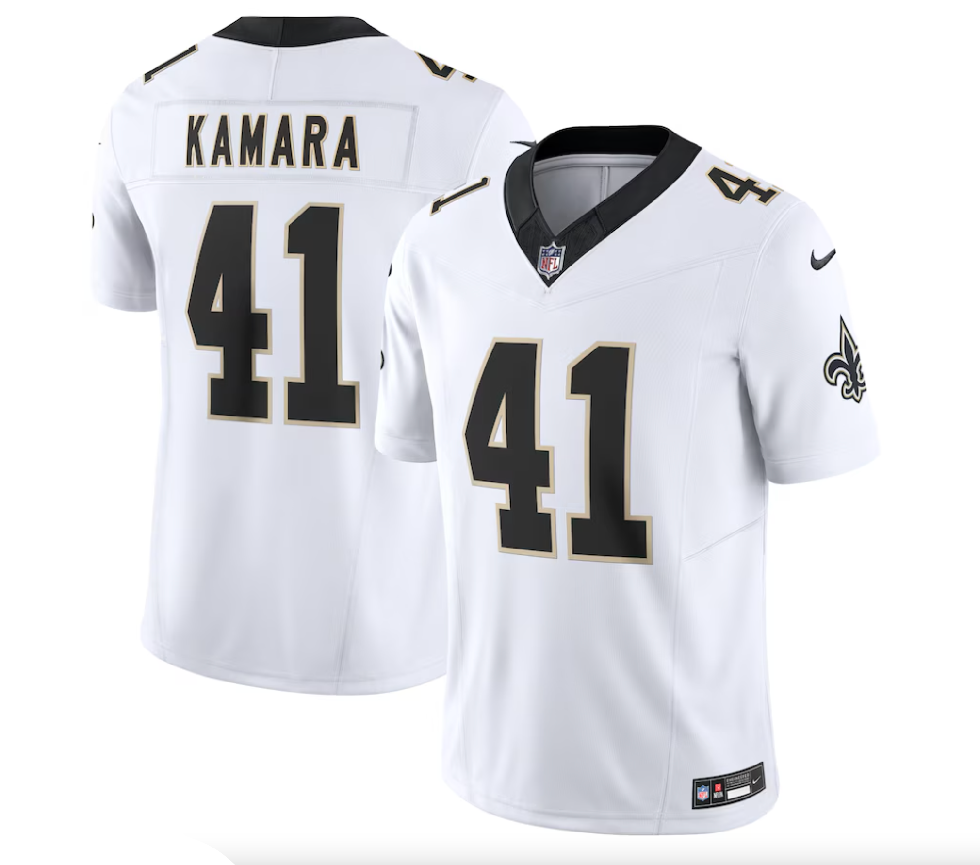 Men's New Orleans Saints Alvin Kamara Nike White Vapor F.U.S.E. Limited Jersey