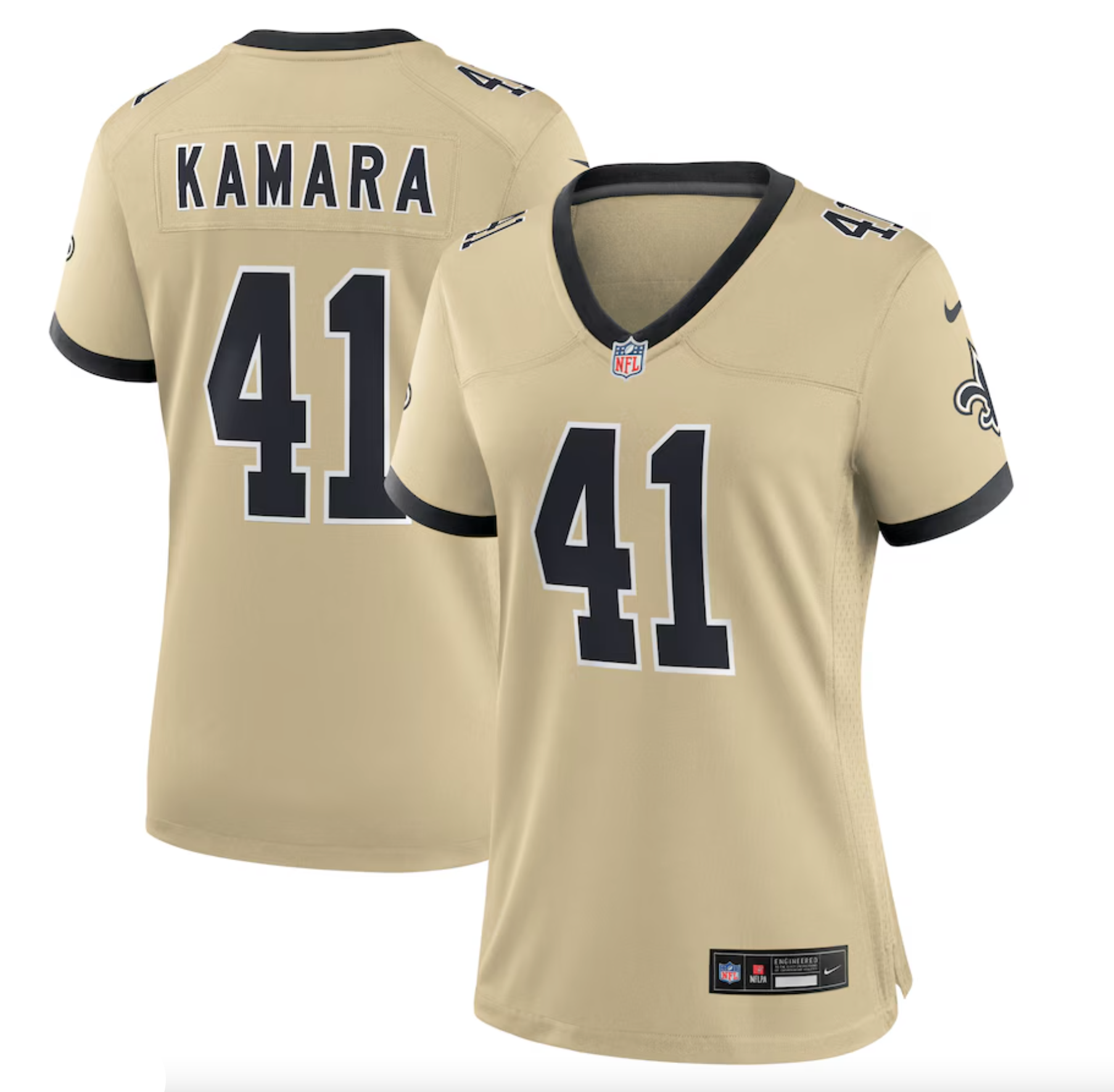 Women's New Orleans Saints Alvin Kamara Nike Gold Gameday Golds Alternate Game Player Jersey