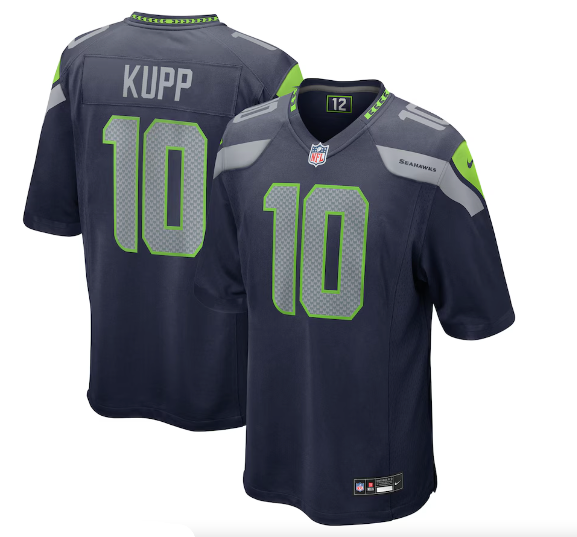 Men's Seattle Seahawks Cooper Kupp Nike College Navy Team Game Jersey