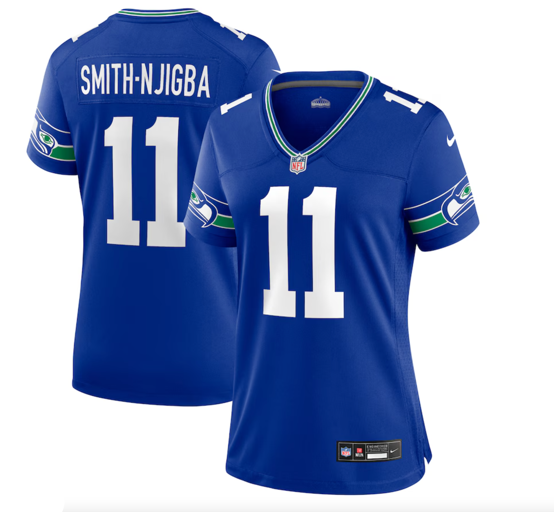 Women's Seattle Seahawks Jaxon Smith-Njigba Nike Royal Throwback Player Game Jersey