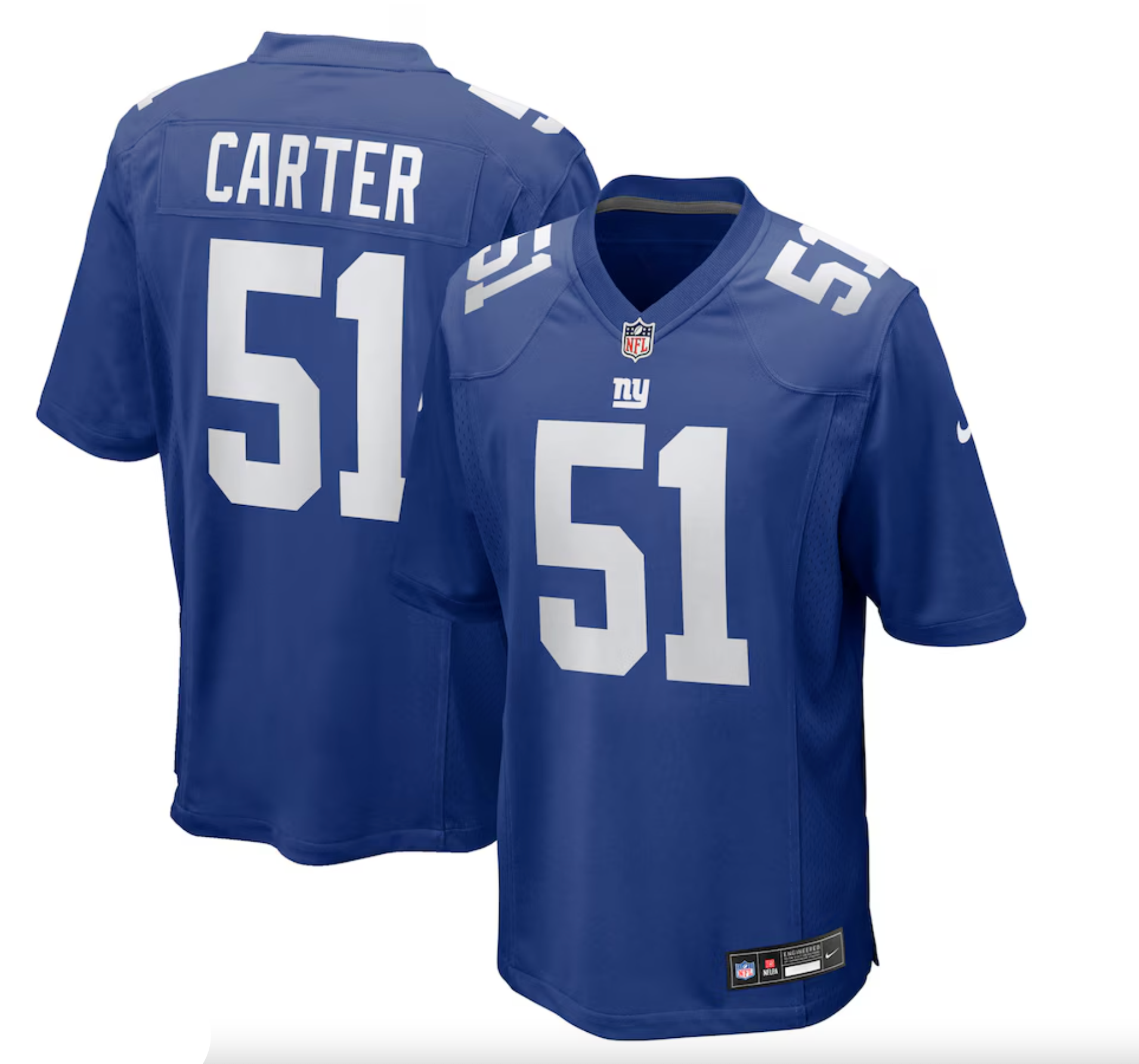 Men's New York Giants Abdul Carter Nike Royal 2025 NFL Draft First Round Pick Game Jersey