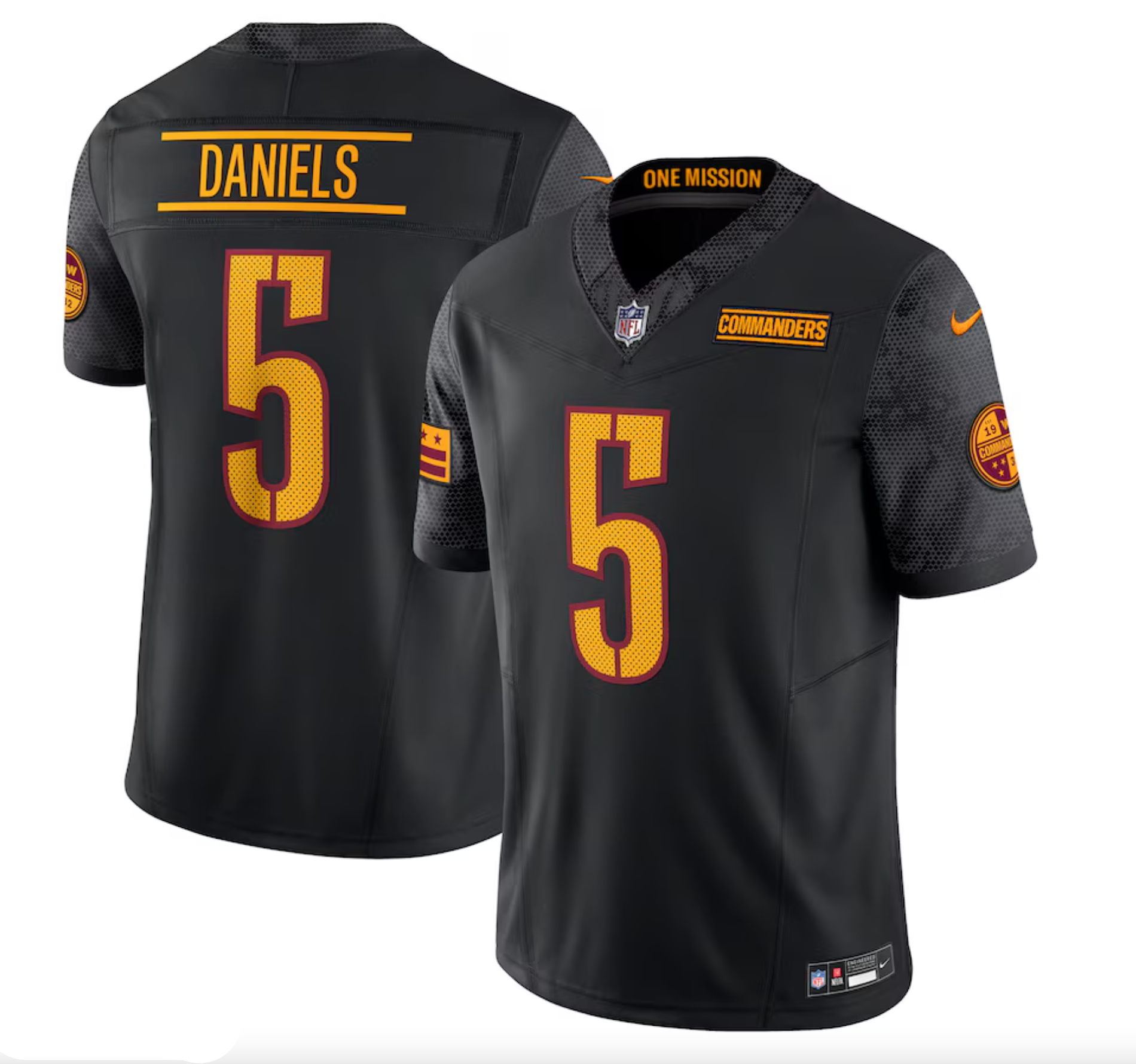 Men's Washington Commanders Jayden Daniels Nike Black Vapor F.U.S.E. Limited Jersey