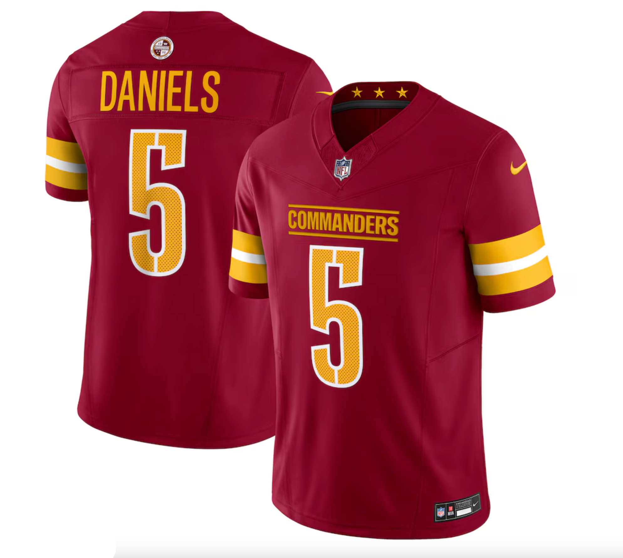 Men's Washington Commanders Jayden Daniels Nike Burgundy Vapor F.U.S.E. Limited Jersey