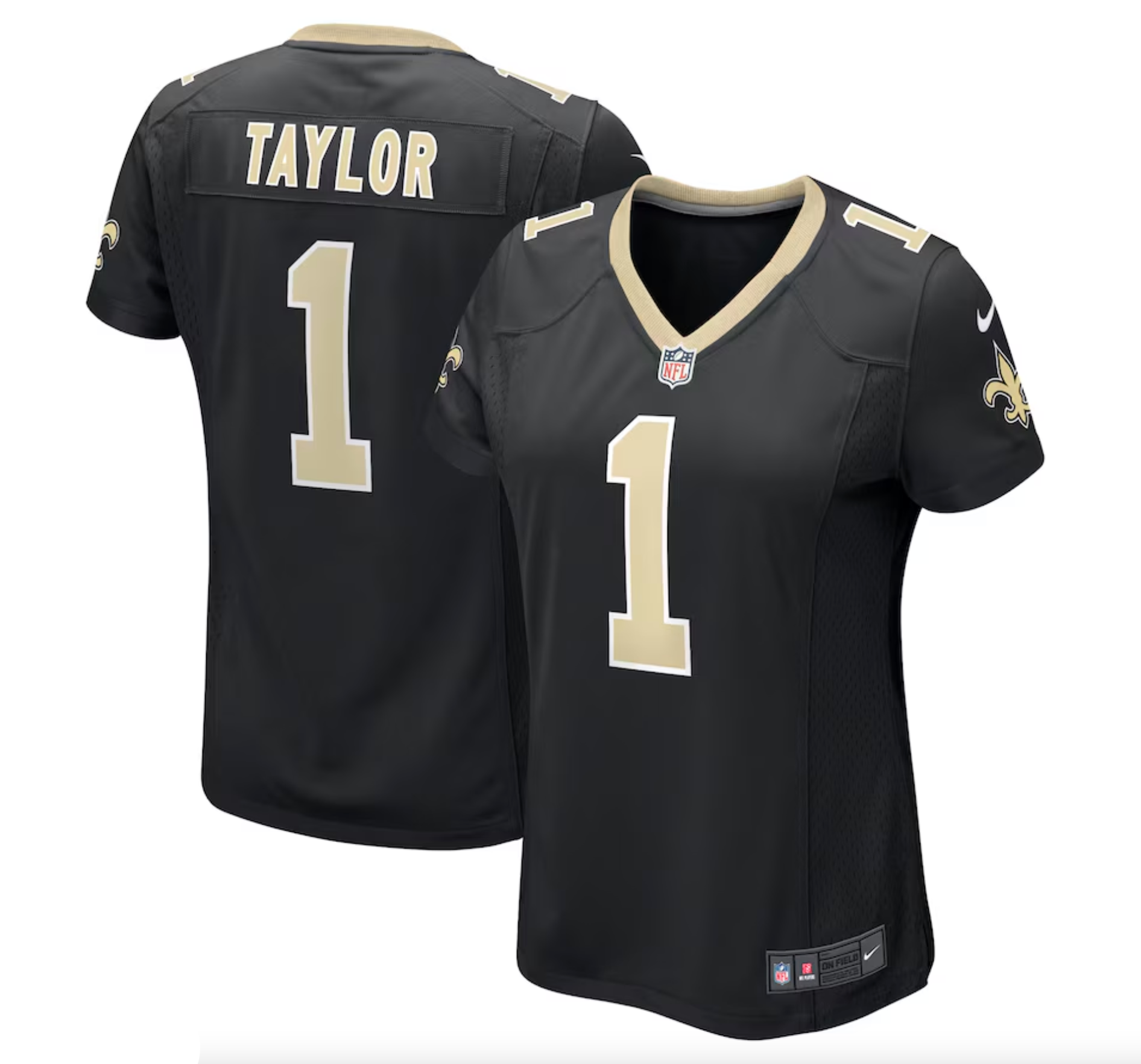Women's New Orleans Saints Alontae Taylor Nike Black Team Game Jersey