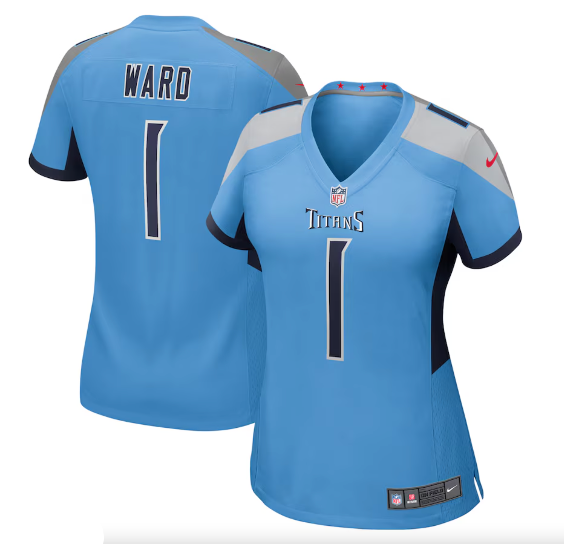 Women's Tennessee Titans Cameron Ward Nike Light Blue 2025 NFL Draft First Round Pick Game Jersey
