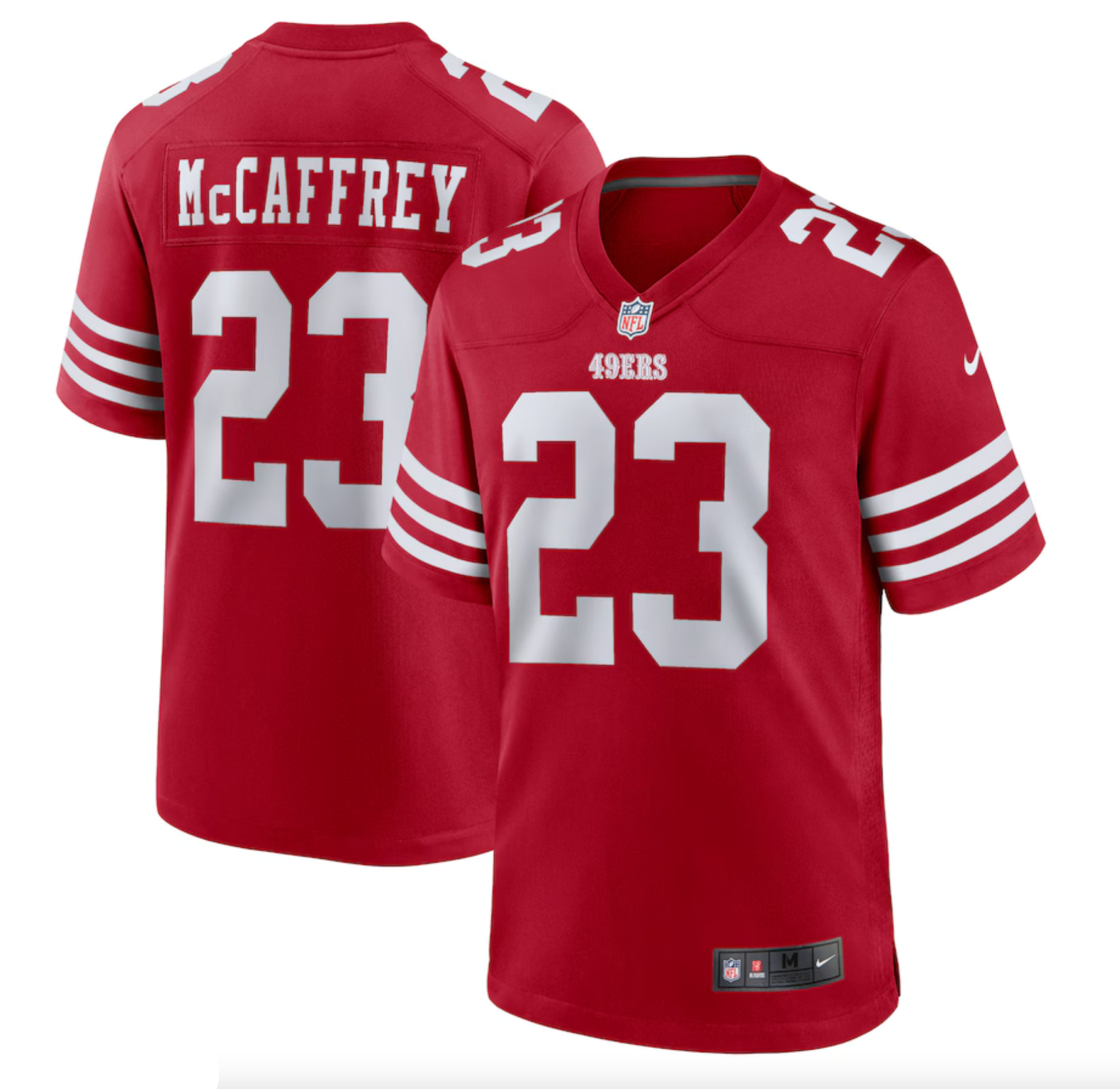 Men's San Francisco 49ers Christian McCaffrey Nike Scarlet Game Player Jersey