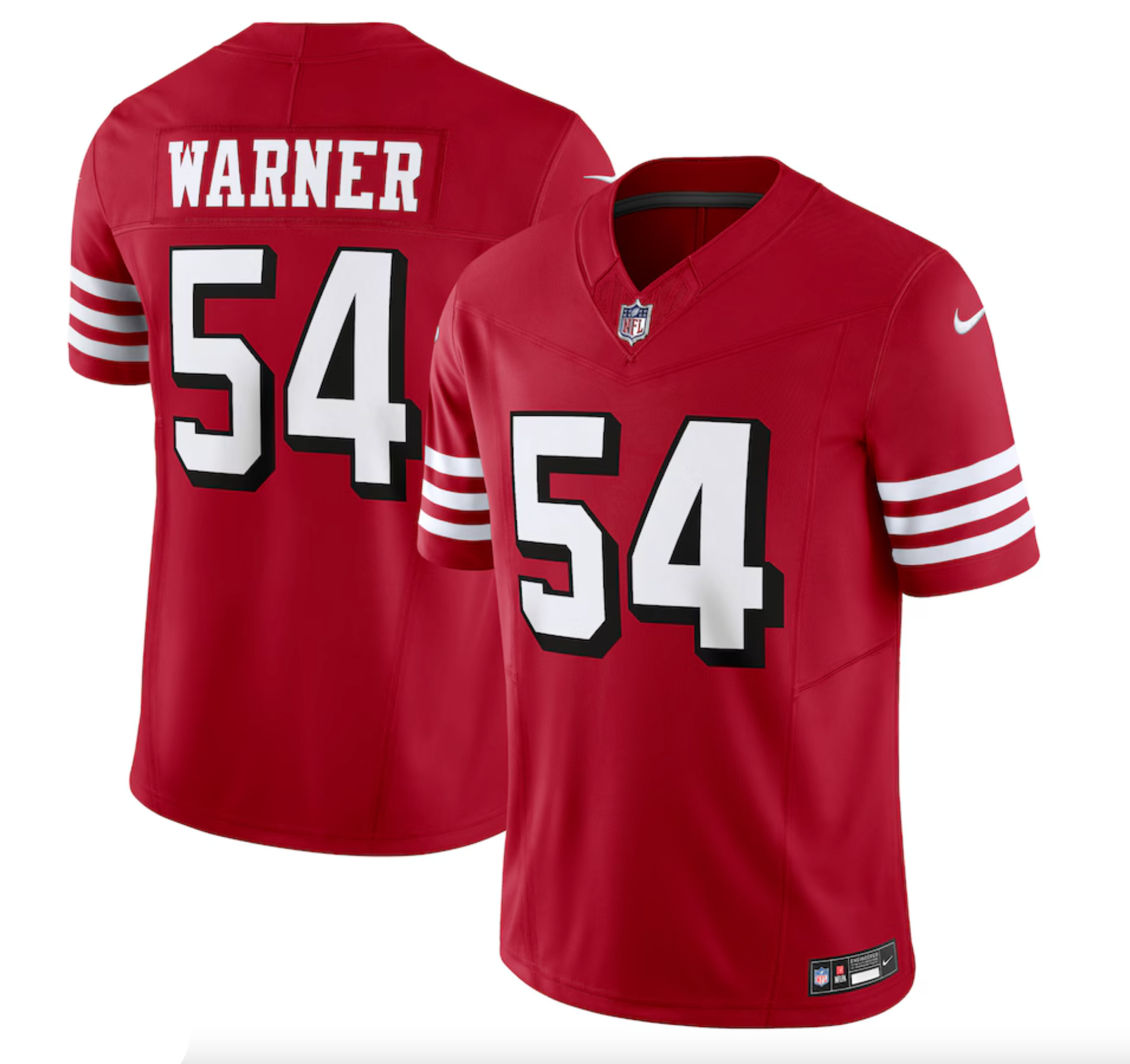 Men's San Francisco 49ers Fred Warner Nike Scarlet Vapor F.U.S.E. Limited Jersey