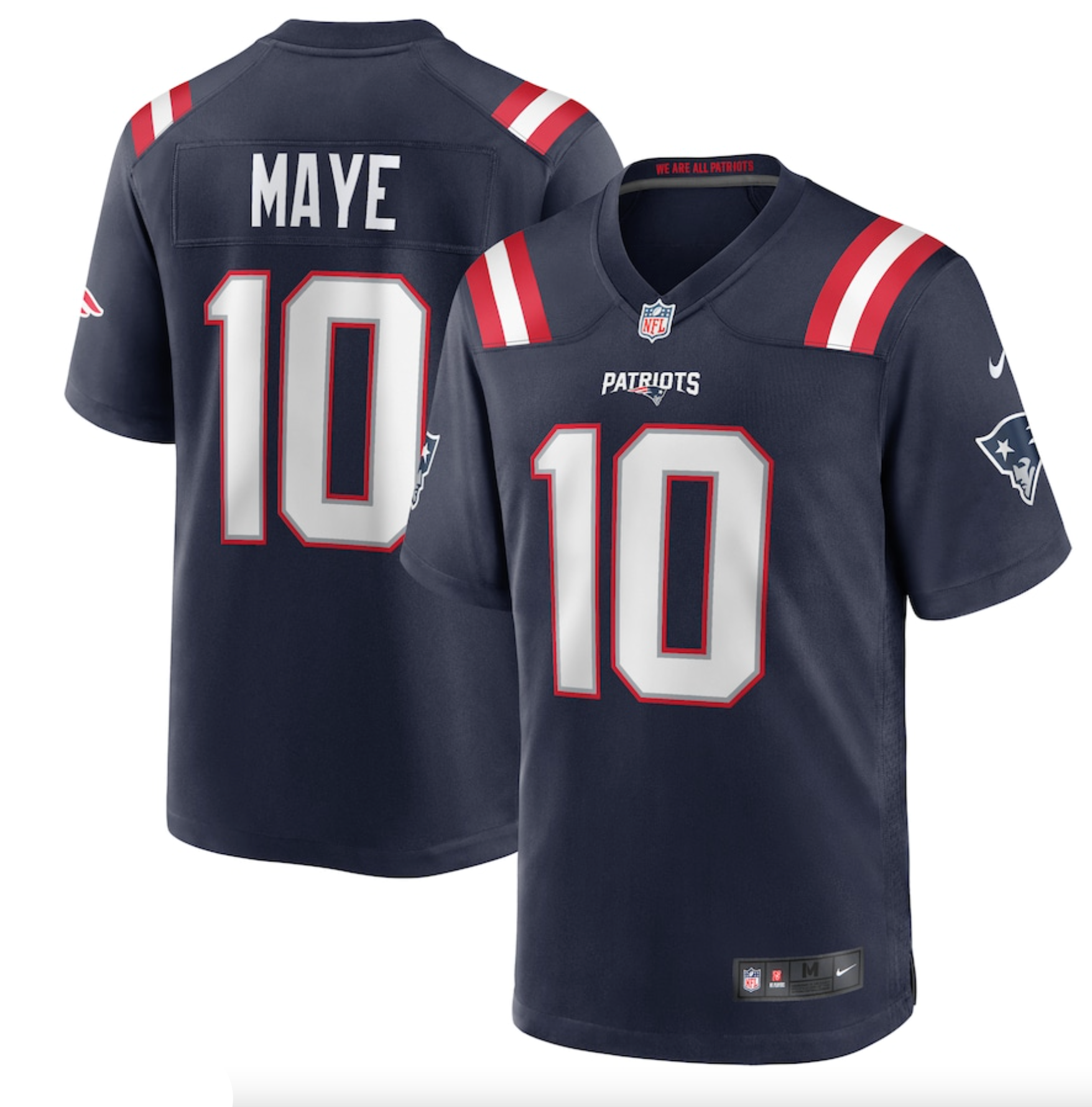 Men's New England Patriots Drake Maye Nike Navy Player Game Jersey