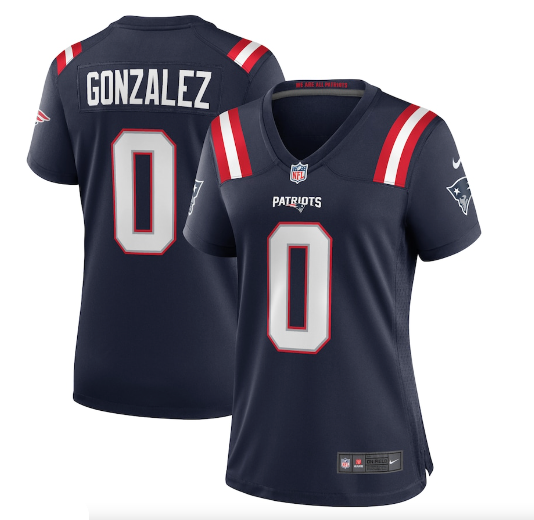 Women's New England Patriots Christian Gonzalez Nike Navy Team Game Jersey