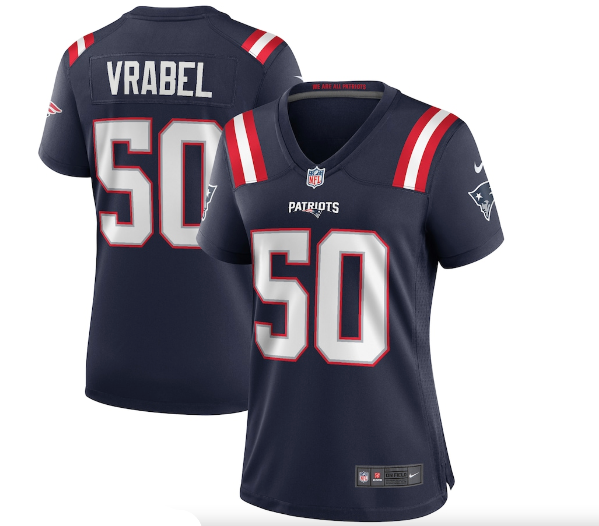 Women's New England Patriots Mike Vrabel Nike Navy Game Retired Player Jersey