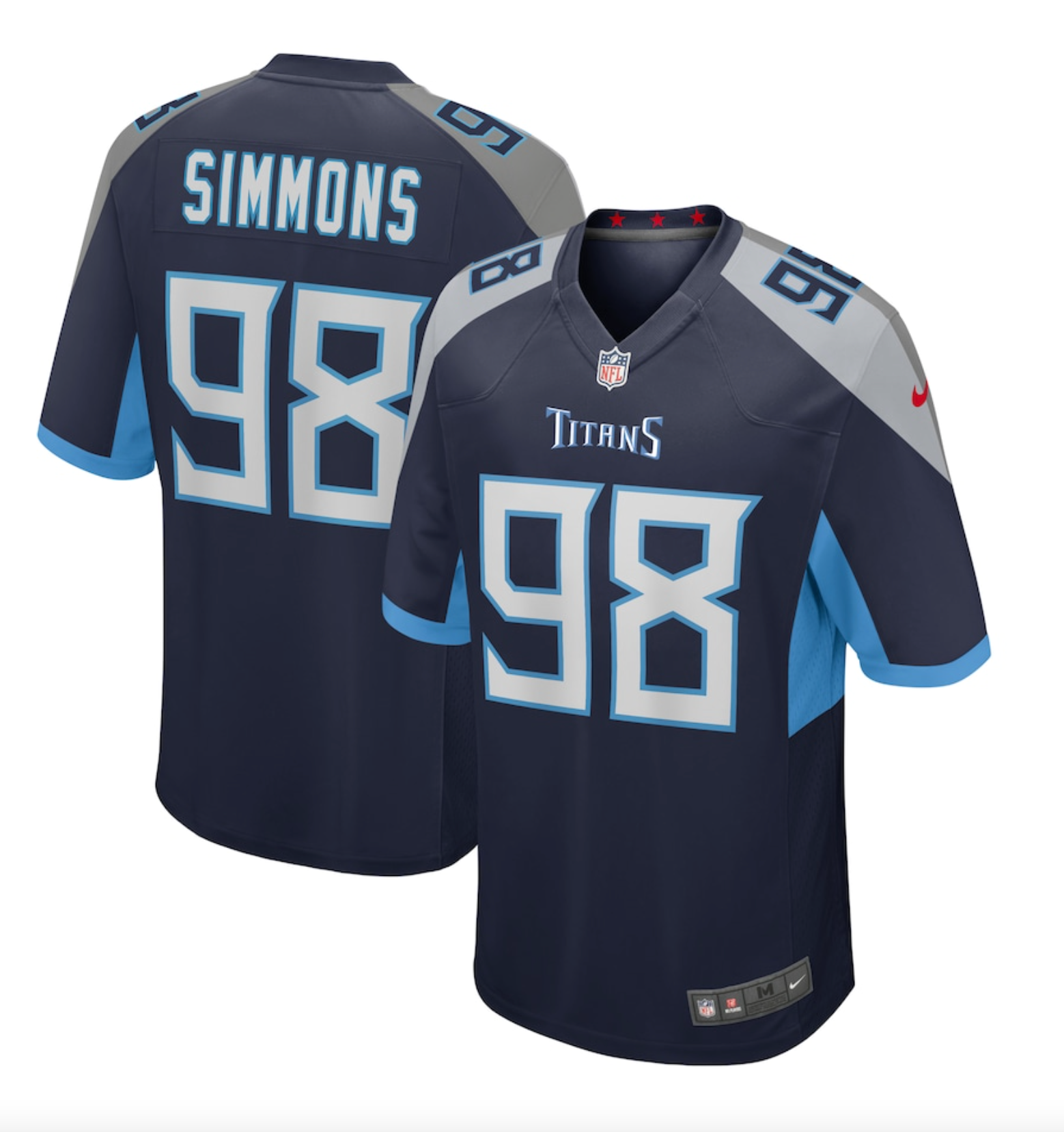 Men's Tennessee Titans Jeffery Simmons Nike Navy Game Jersey