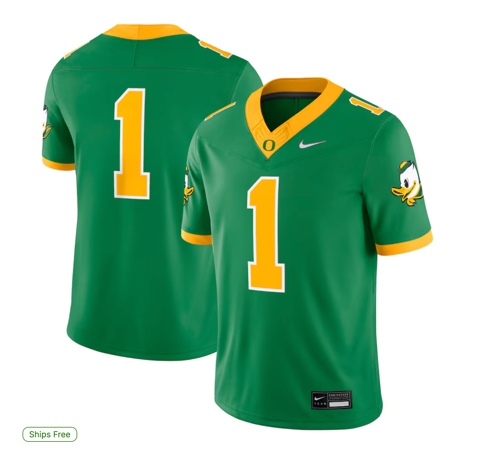 #1 Oregon Ducks Nike Alternate Game Jersey - Green