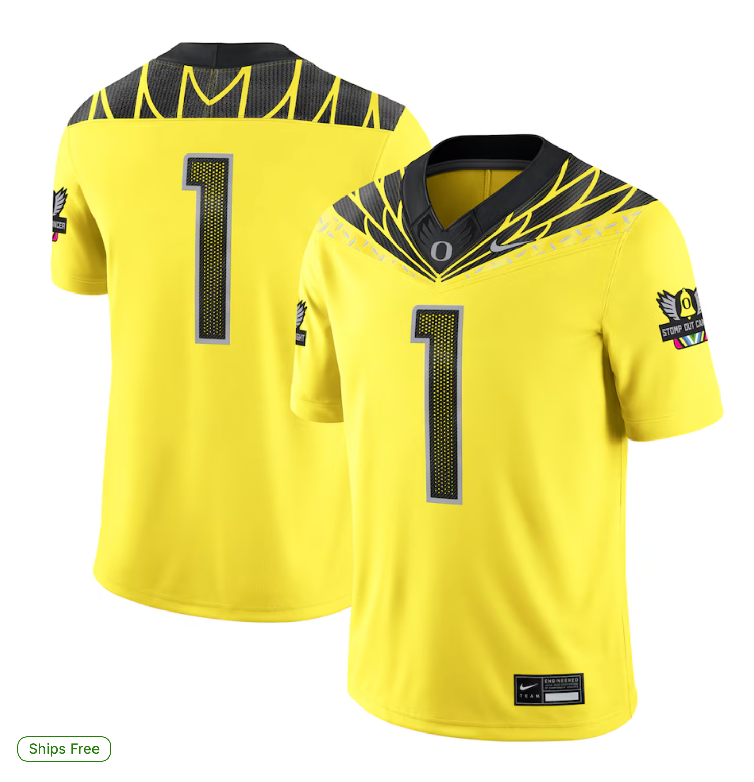 #1 Oregon Ducks Nike Alternate Game Jersey - Yellow