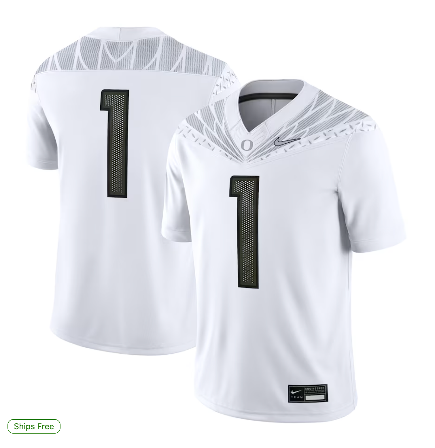 #1 Oregon Ducks Nike Game Jersey - White