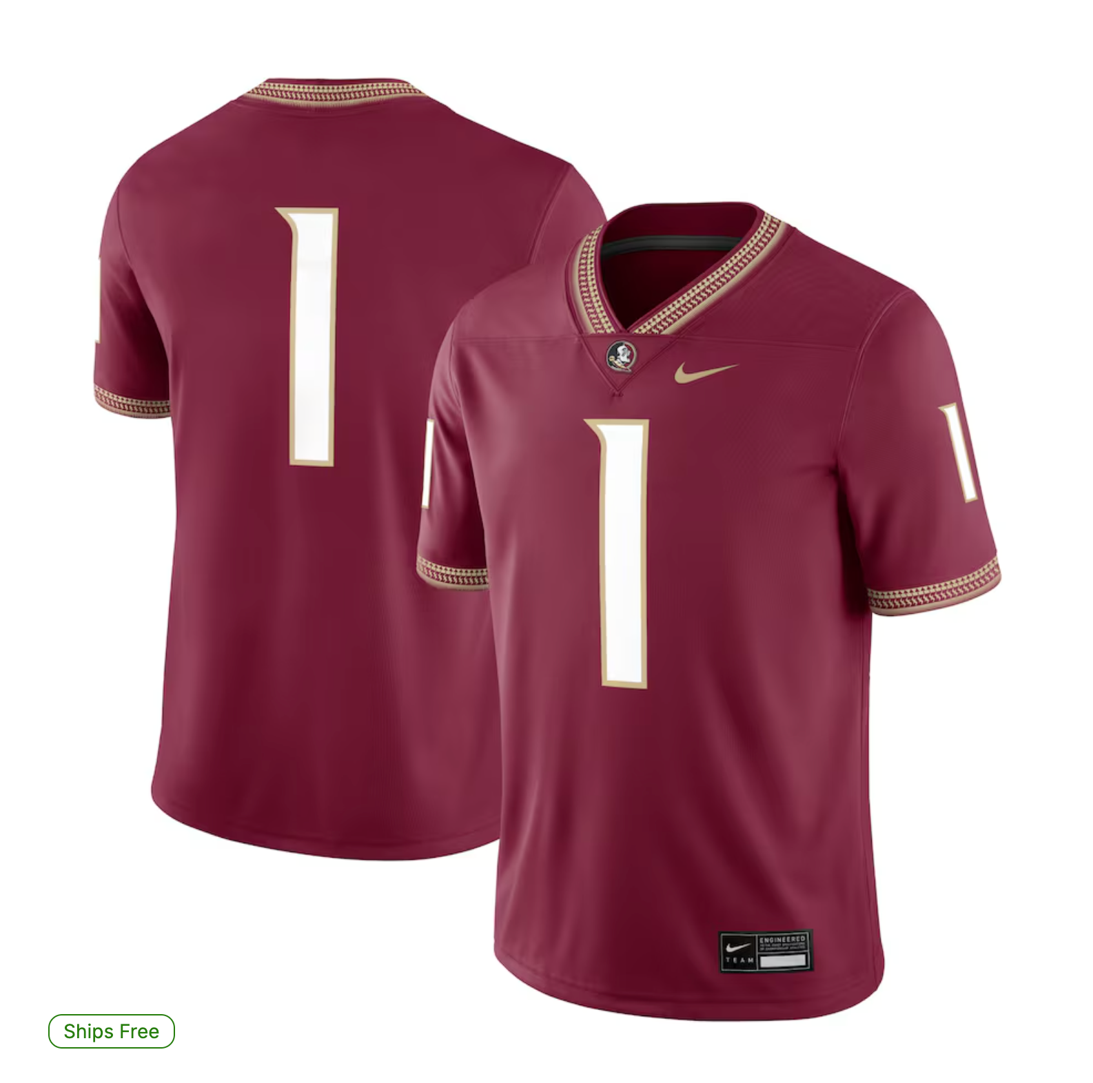 #1 Florida State Seminoles Nike Game Jersey - Garnet