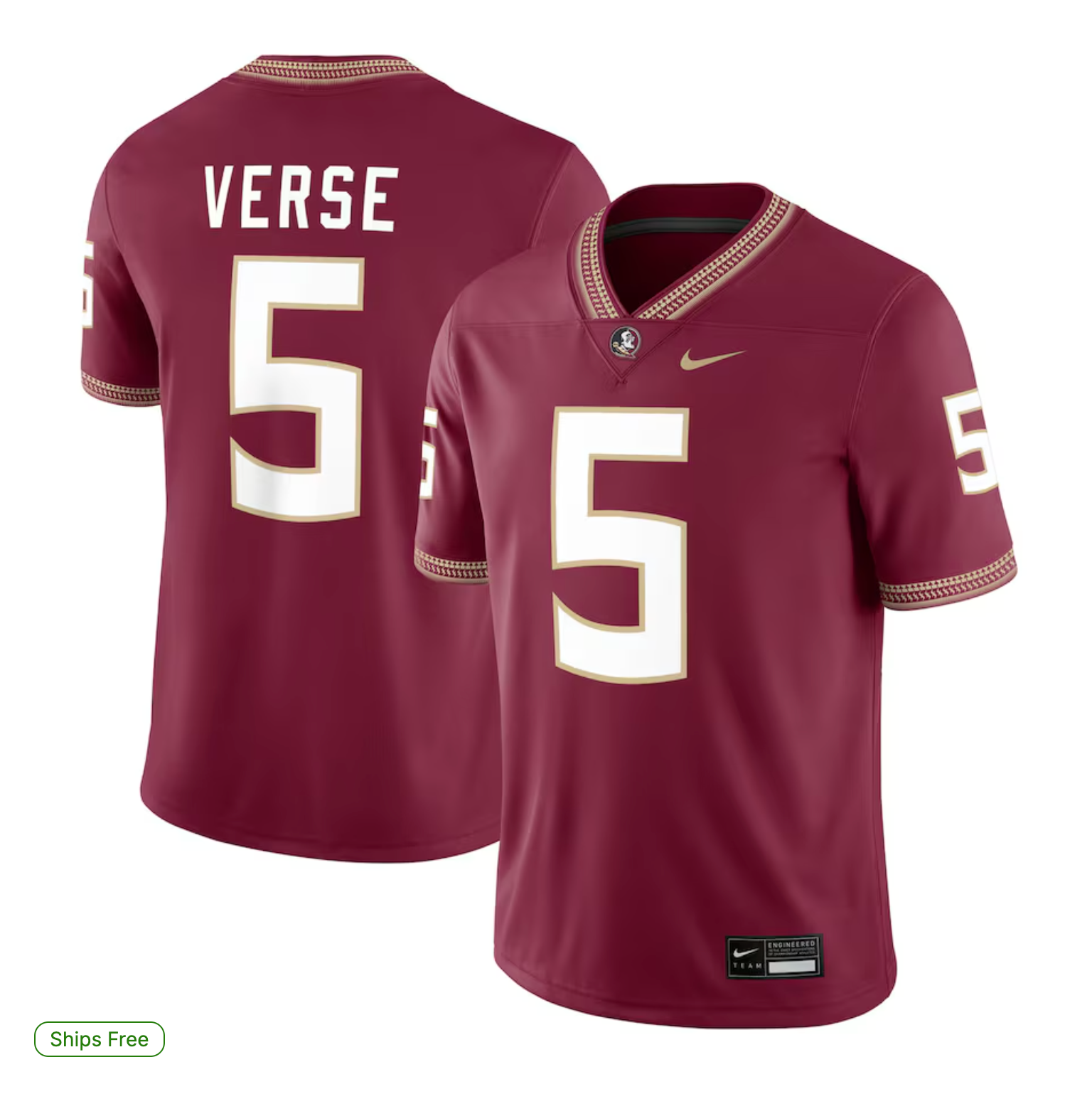 Jared Verse Florida State Seminoles Nike Player Game Jersey - Garnet