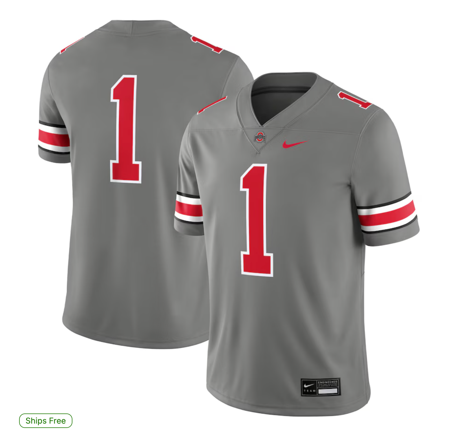 #1 Ohio State Buckeyes Nike Alternate Game Jersey - Steel