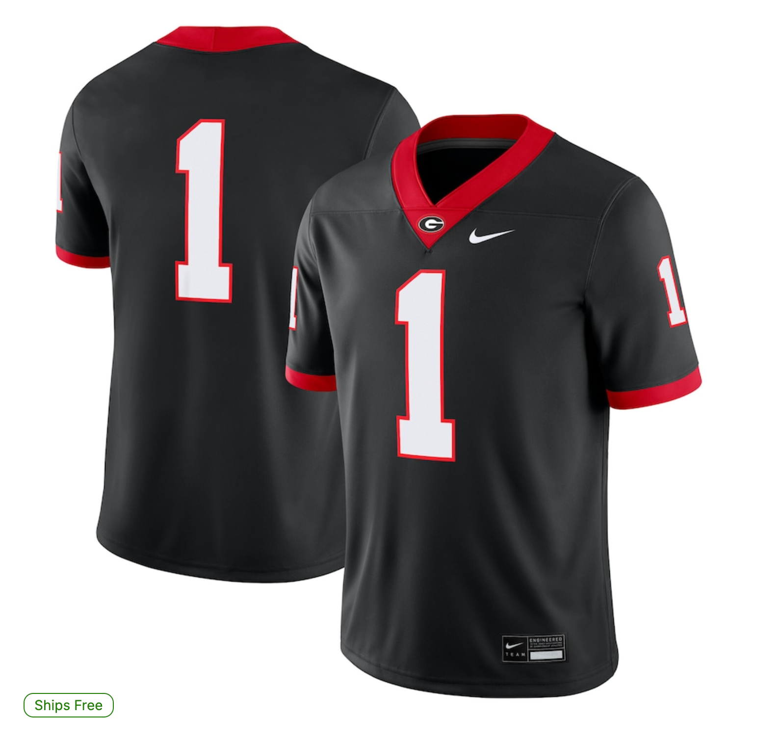 Georgia Bulldogs Nike Alternate Game Jersey - Black