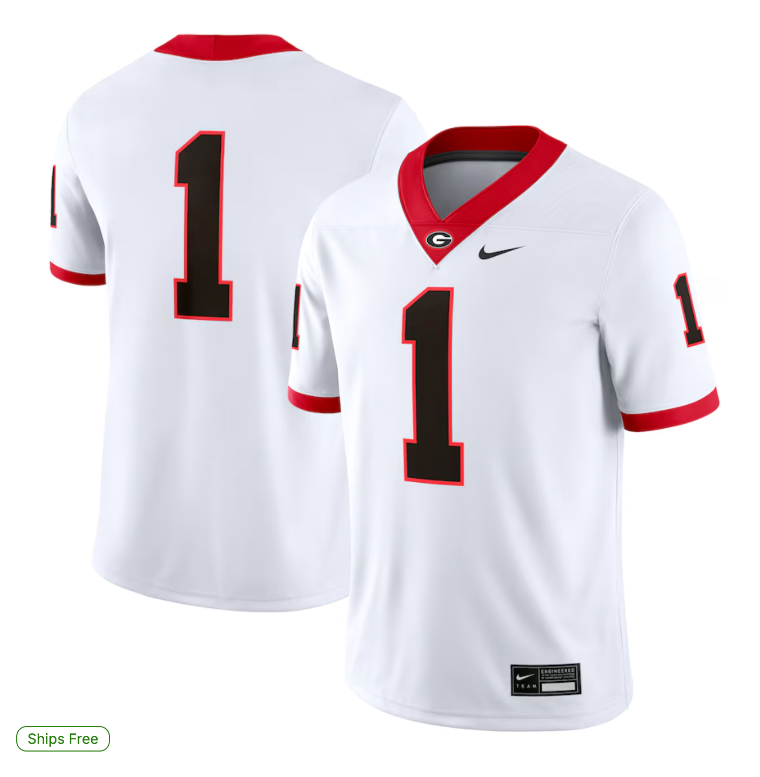 #1 Georgia Bulldogs Nike Game Jersey - White