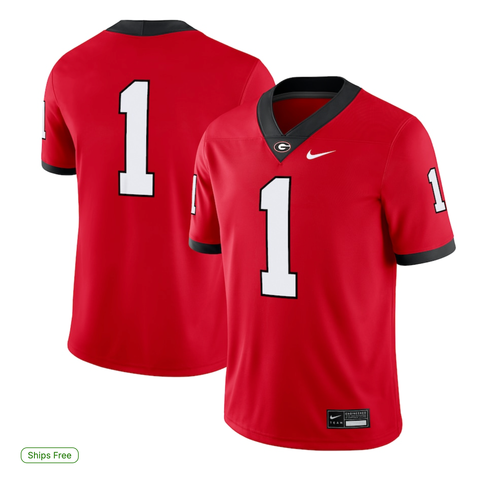 #1 Georgia Bulldogs Nike Game Jersey - Red