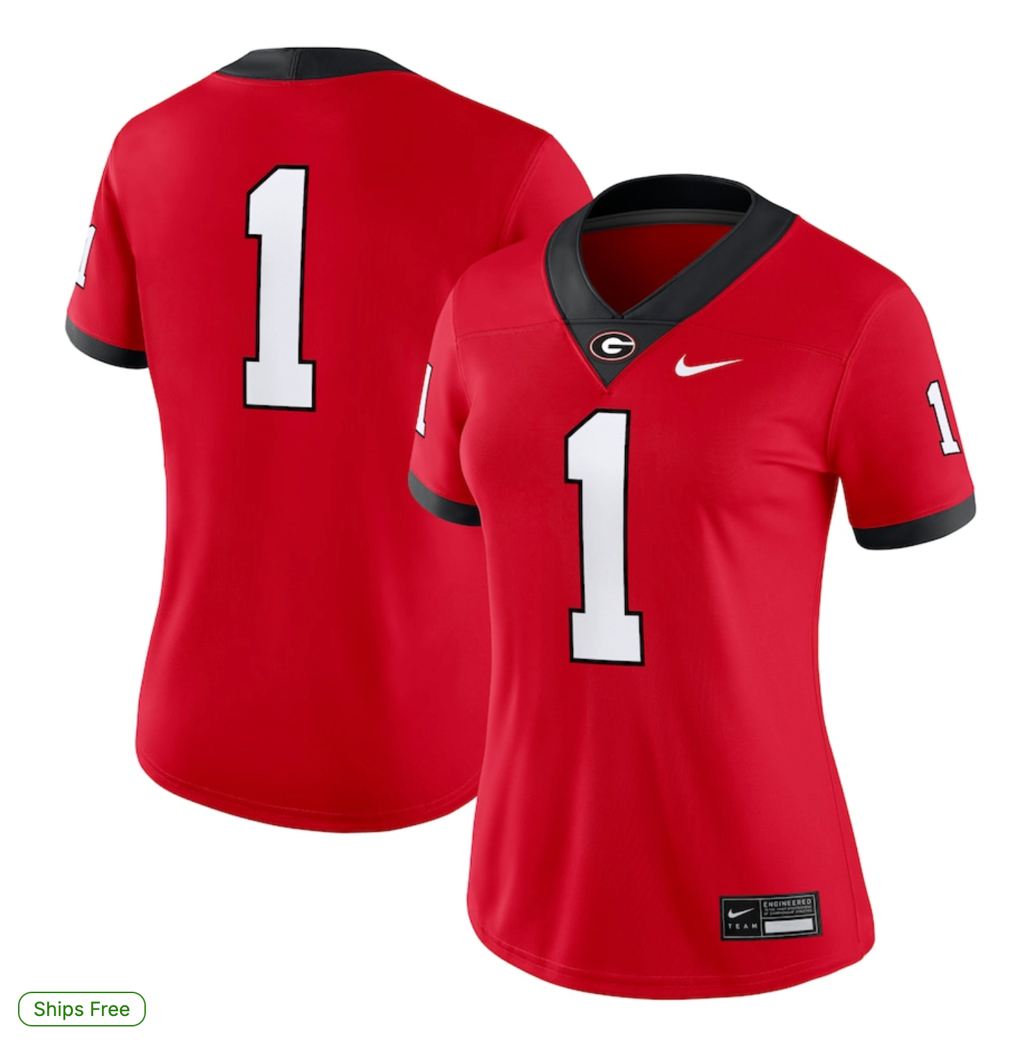 #1 Georgia Bulldogs Nike Women's Game Jersey - Red