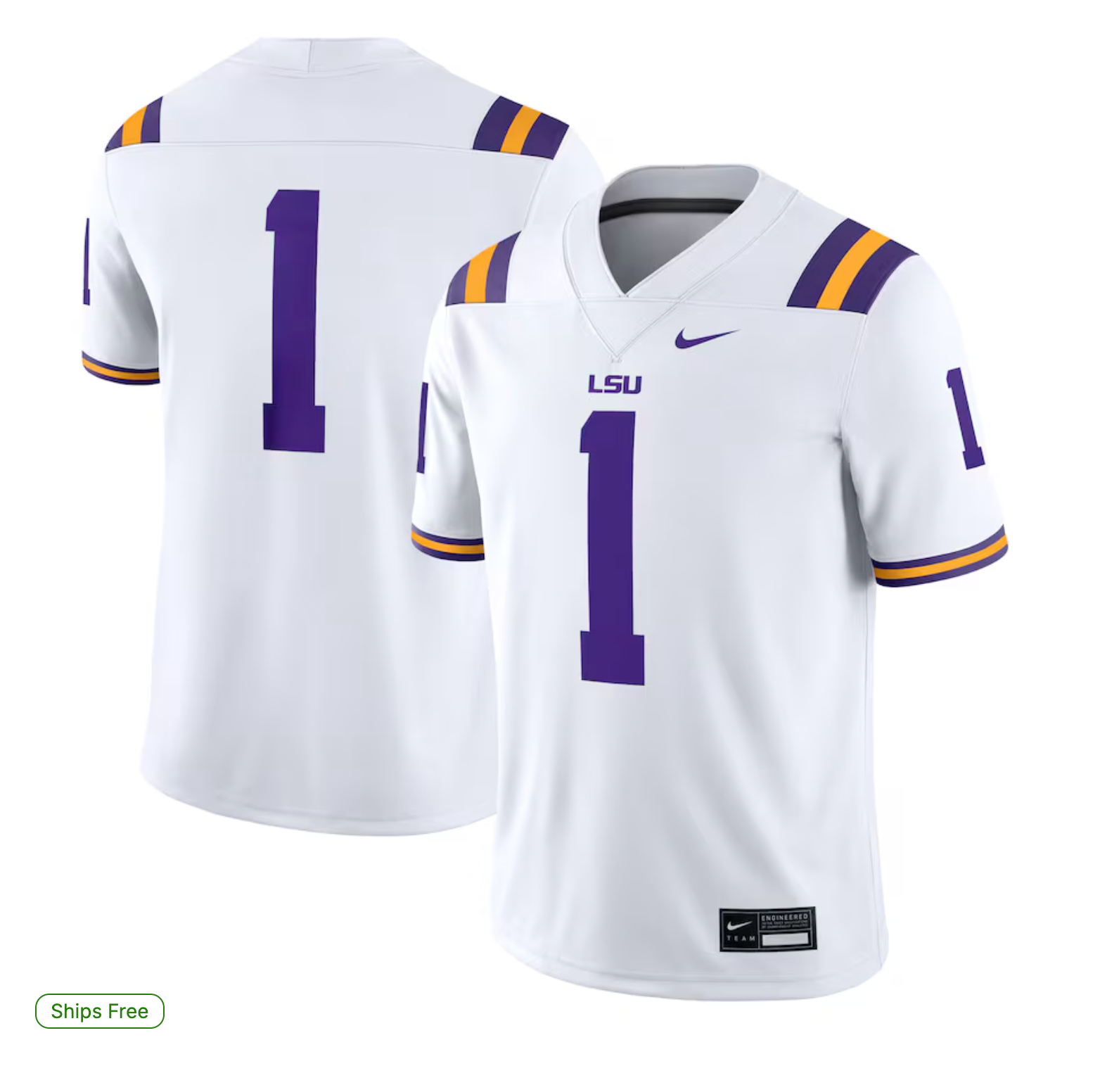 #1 LSU Tigers Nike Game Jersey - White