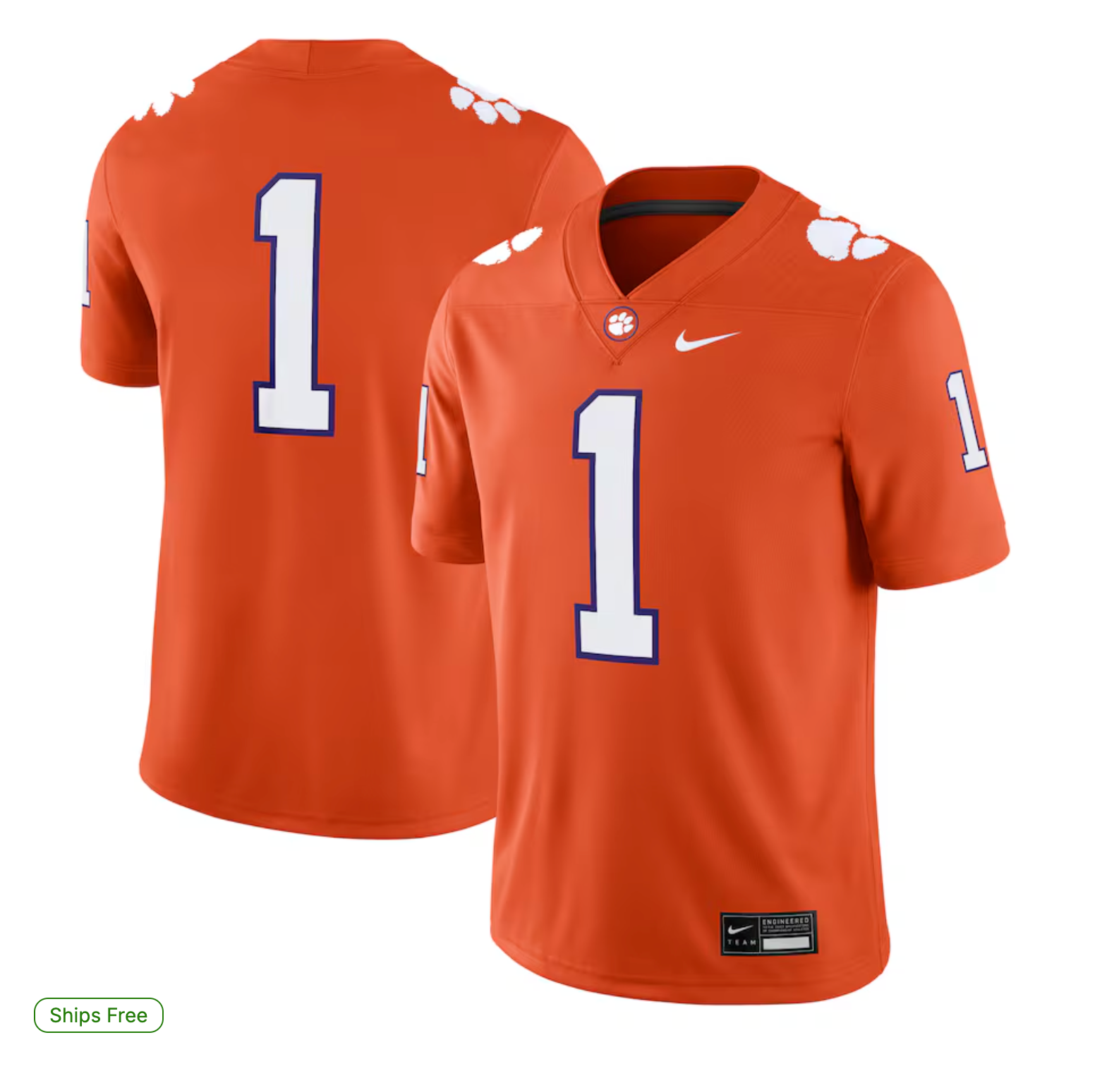 #1 Clemson Tigers Nike Game Jersey - Orange