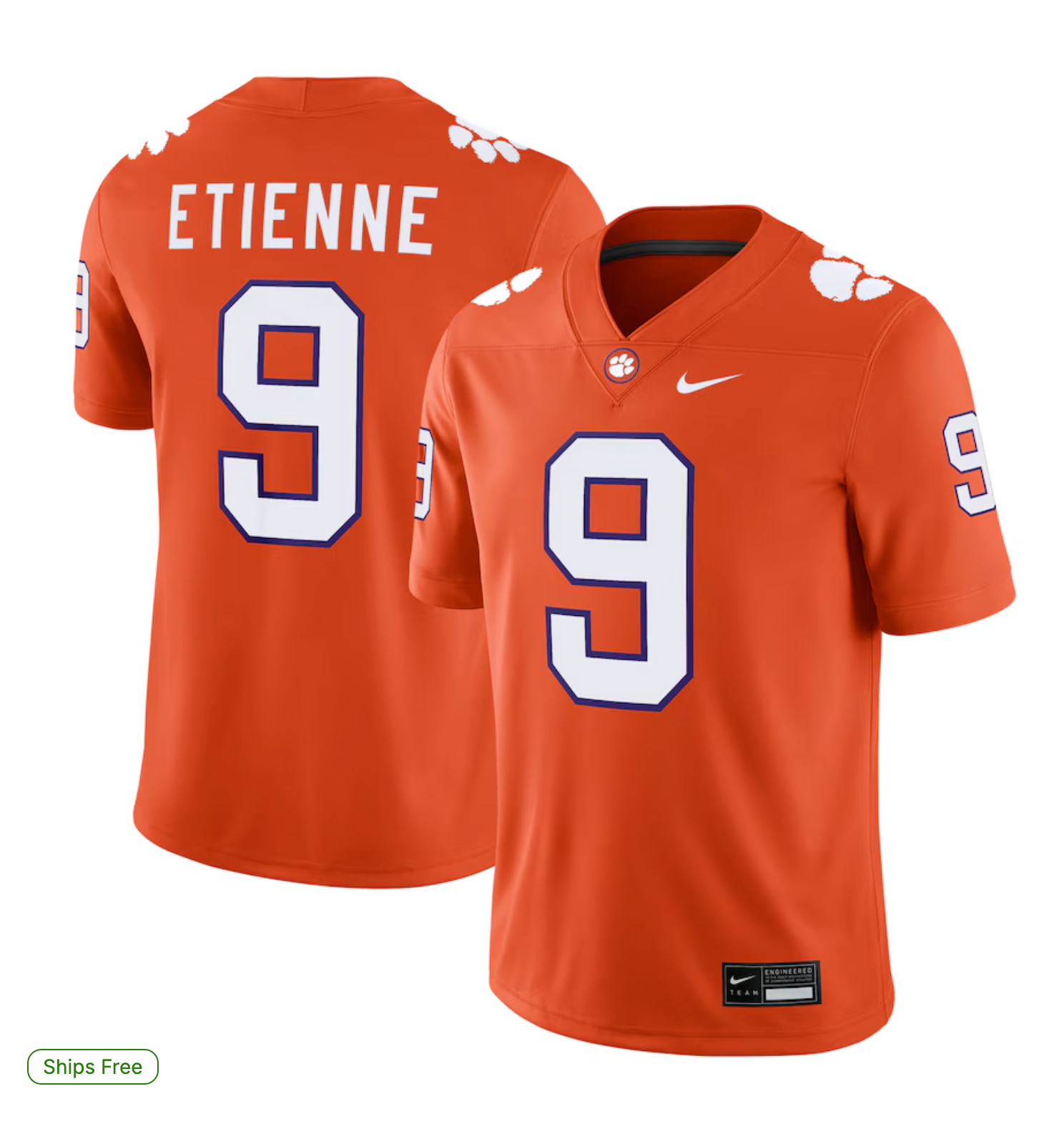 Travis Etienne Clemson Tigers Nike Player Game Jersey - Orange