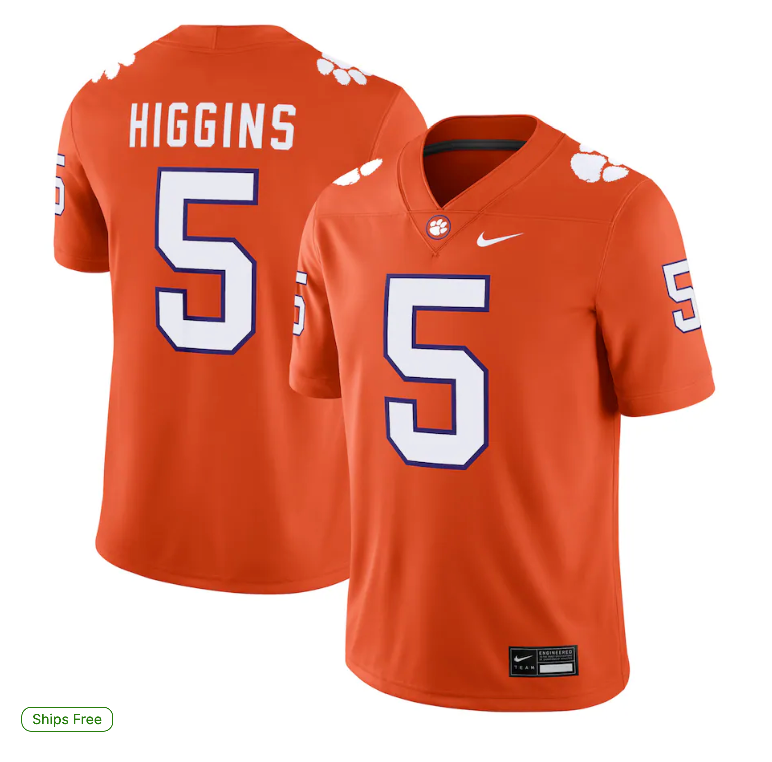 Tee Higgins Clemson Tigers Nike Player Game Jersey - Orange