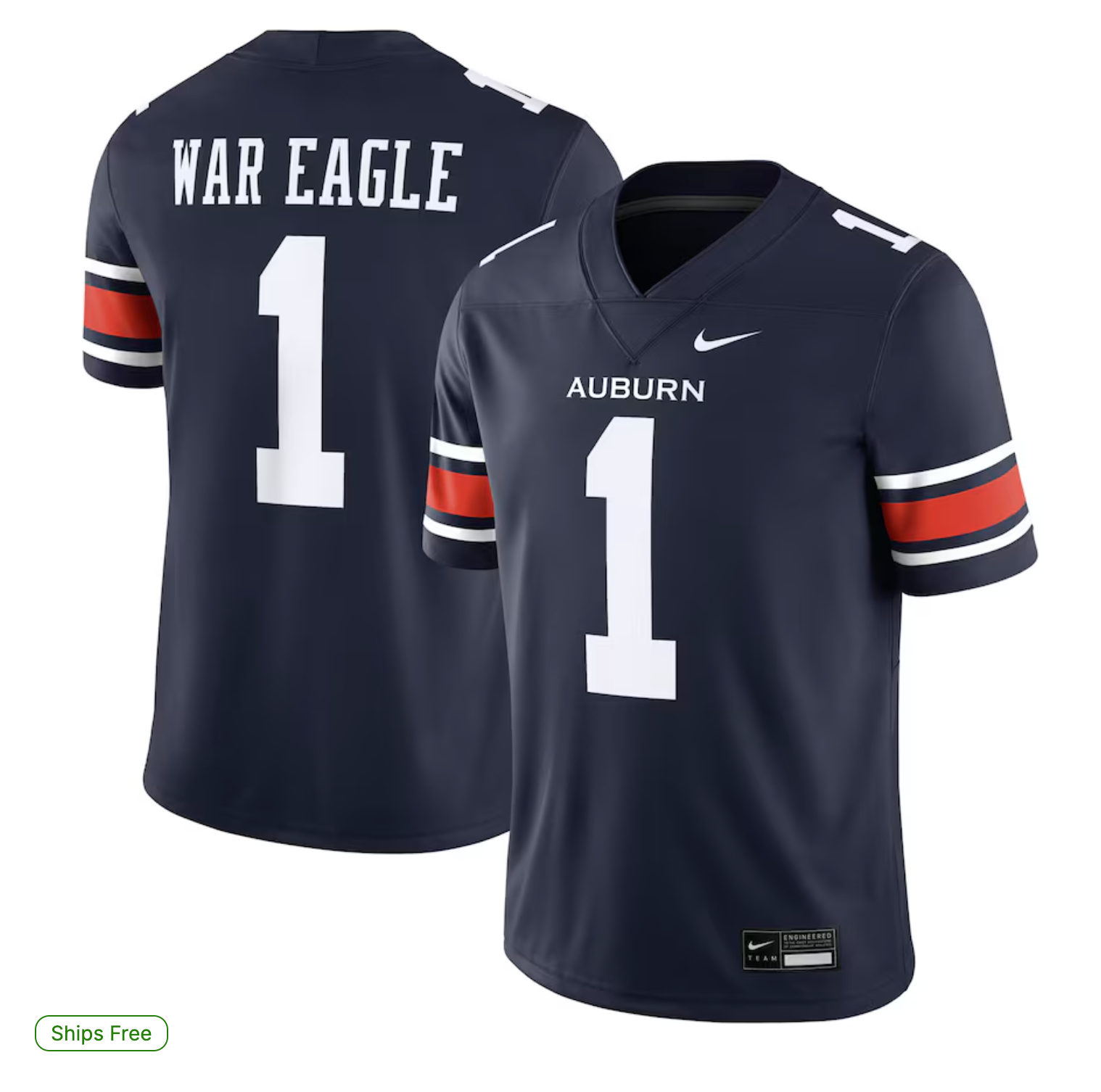 Auburn Tigers Nike Home Football Game Jersey - Navy