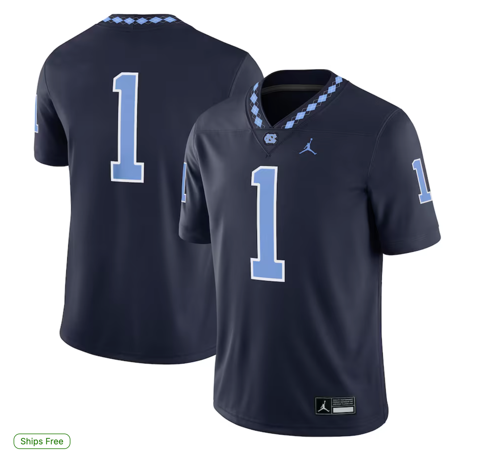 #1 North Carolina Tar Heels Jordan Brand Alternate Game Jersey - Navy
